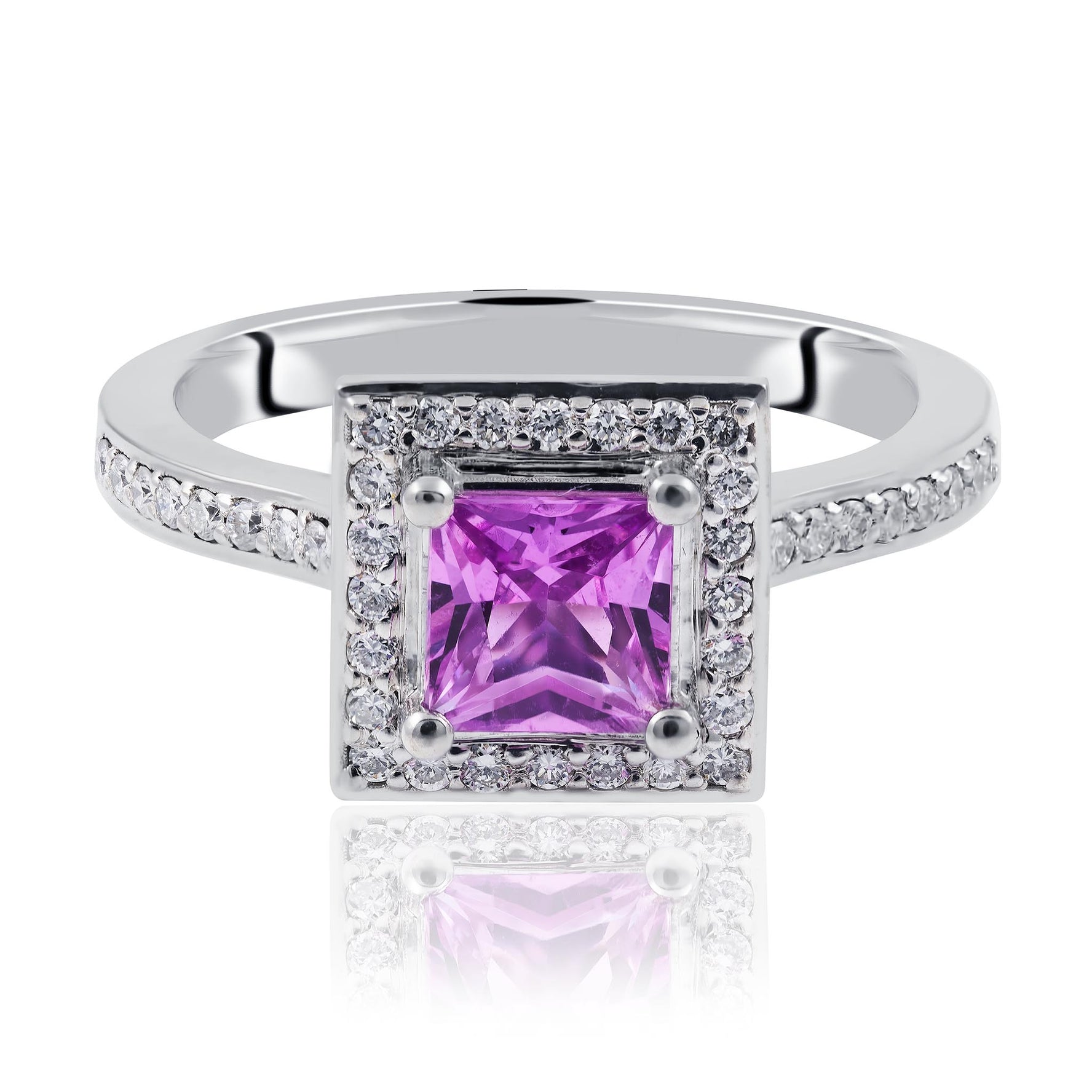 Pink Sapphire Engagement Ring