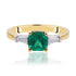 Emerald and Baguette cut diamond ring