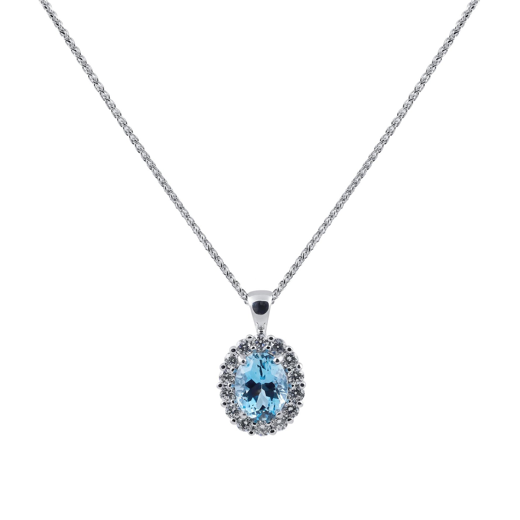 Aquamarine and Diamond Pendant
