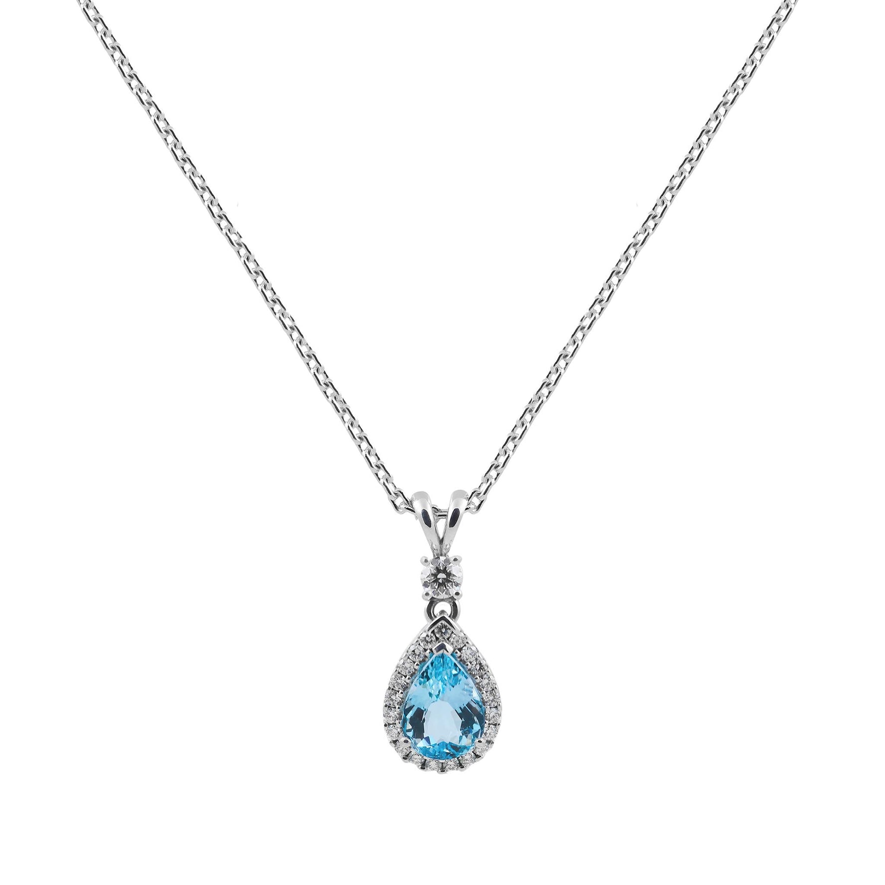 Aquamarine and Diamond Pendant
