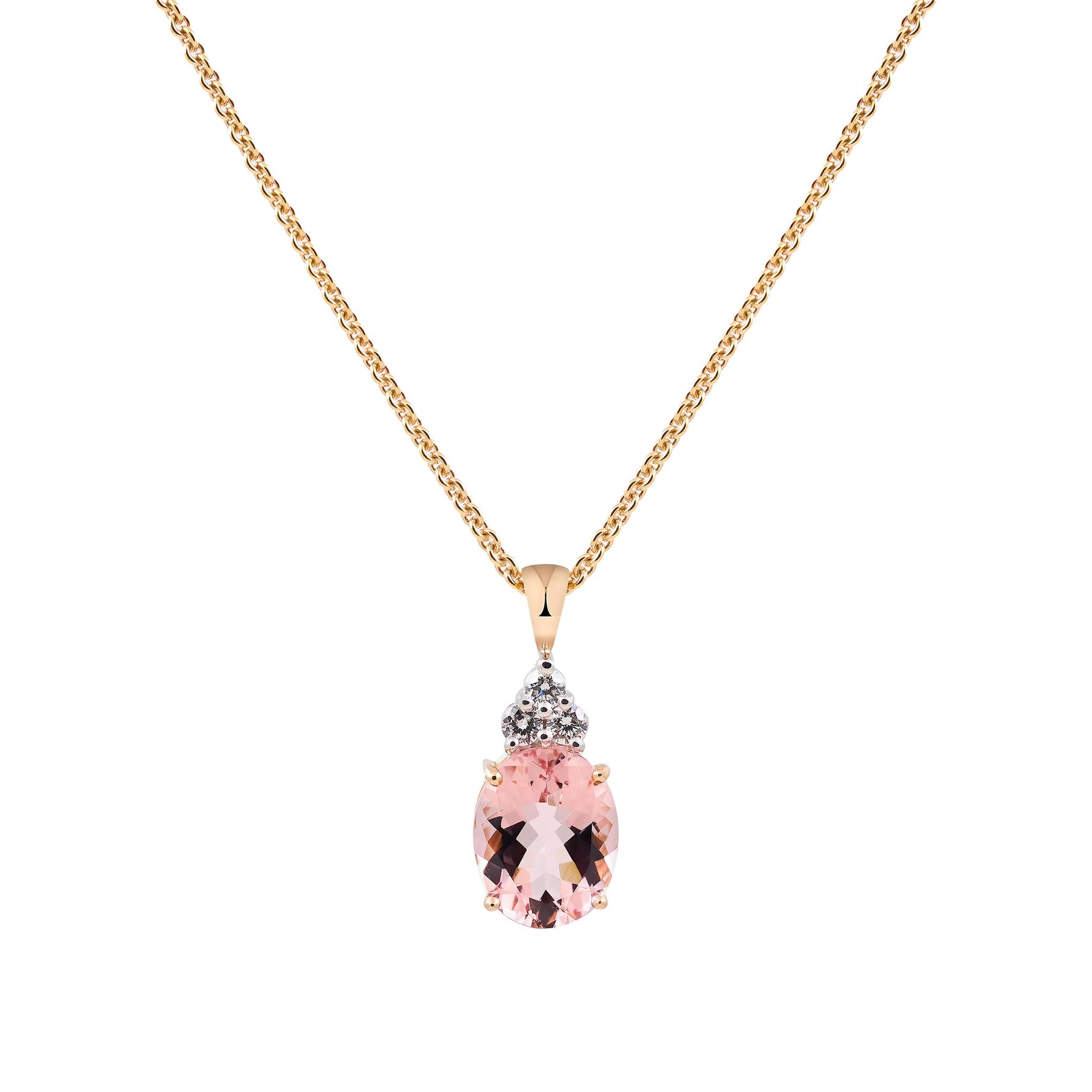 Morganite and Diamond Pendant