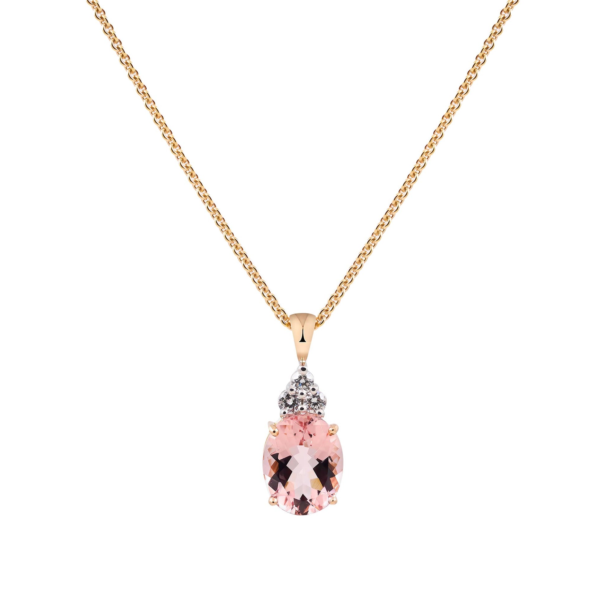Morganite and Diamond Pendant