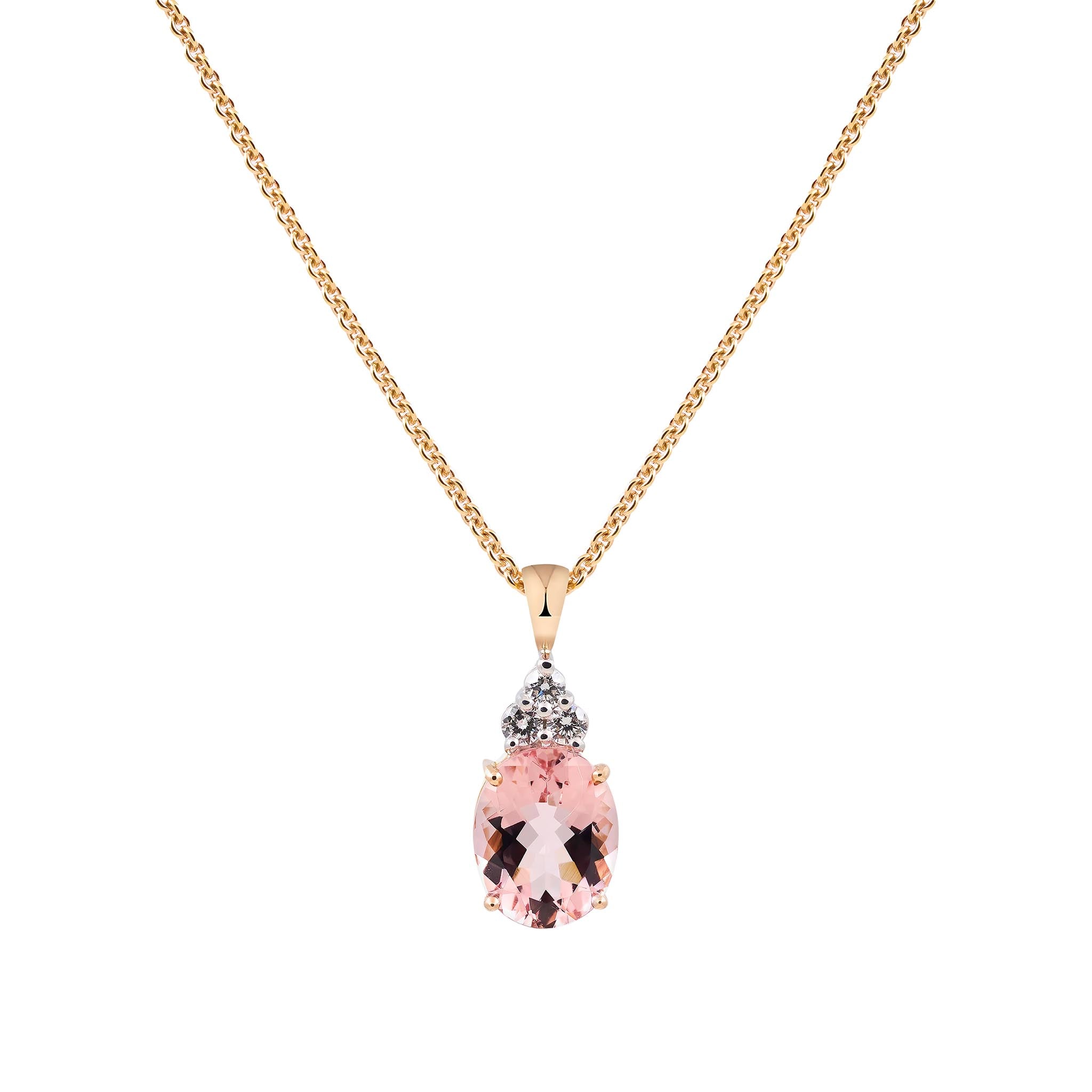 Morganite and Diamond Pendant