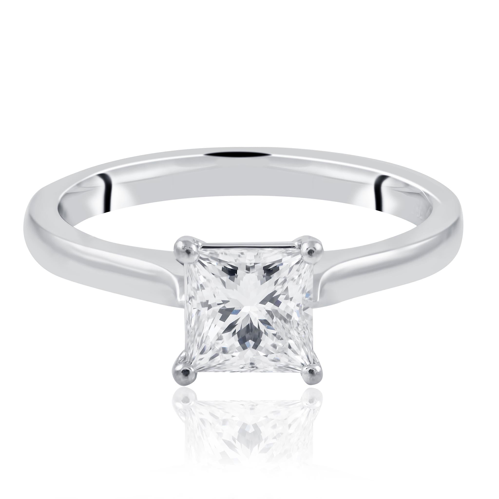 1ct Princess Cut Engagement Ring