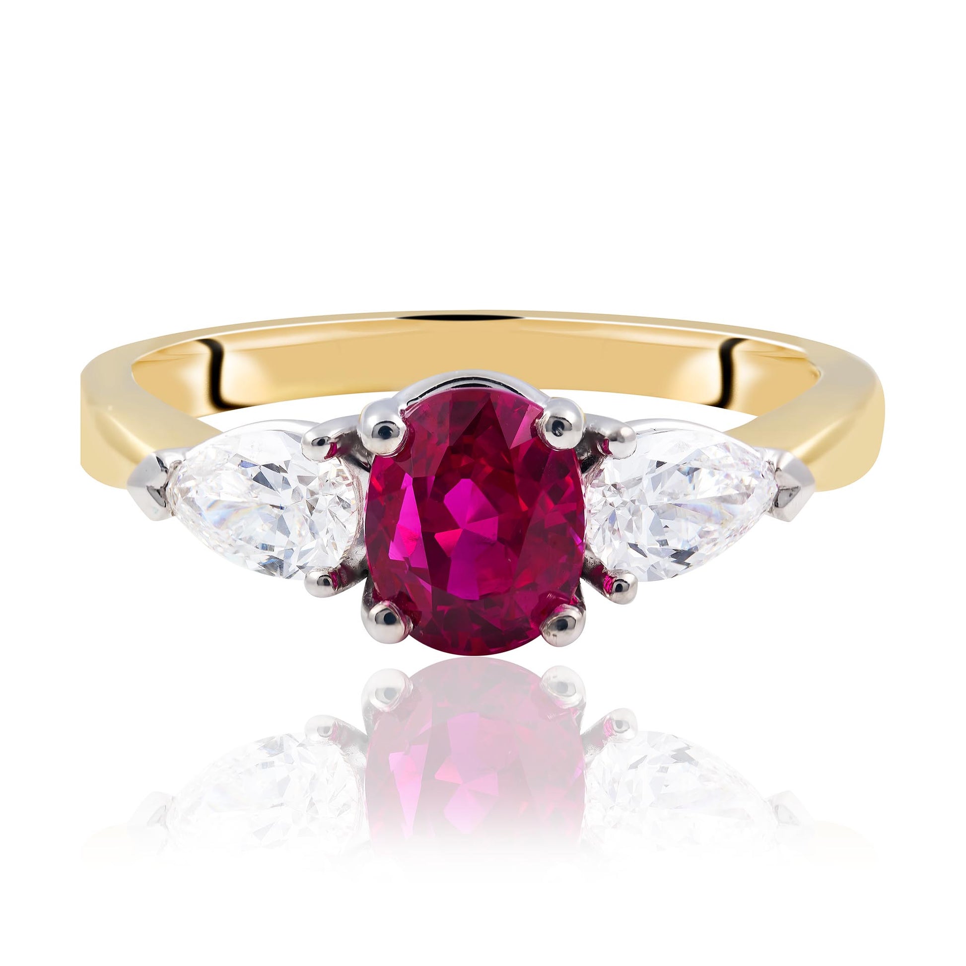 Burmese Ruby and Diamond Ring