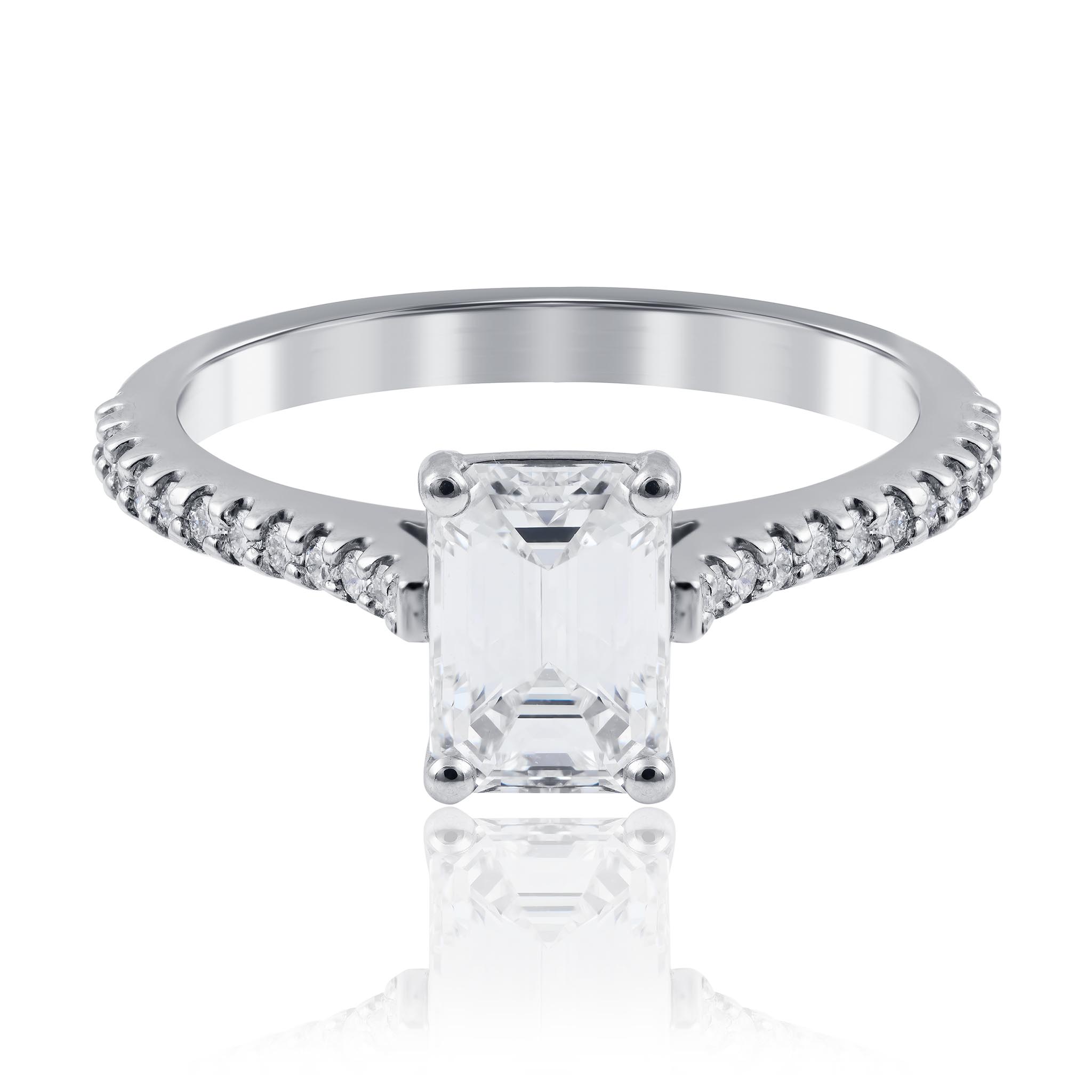 1.50ct Emerald Cut Diamond Engagement Ring