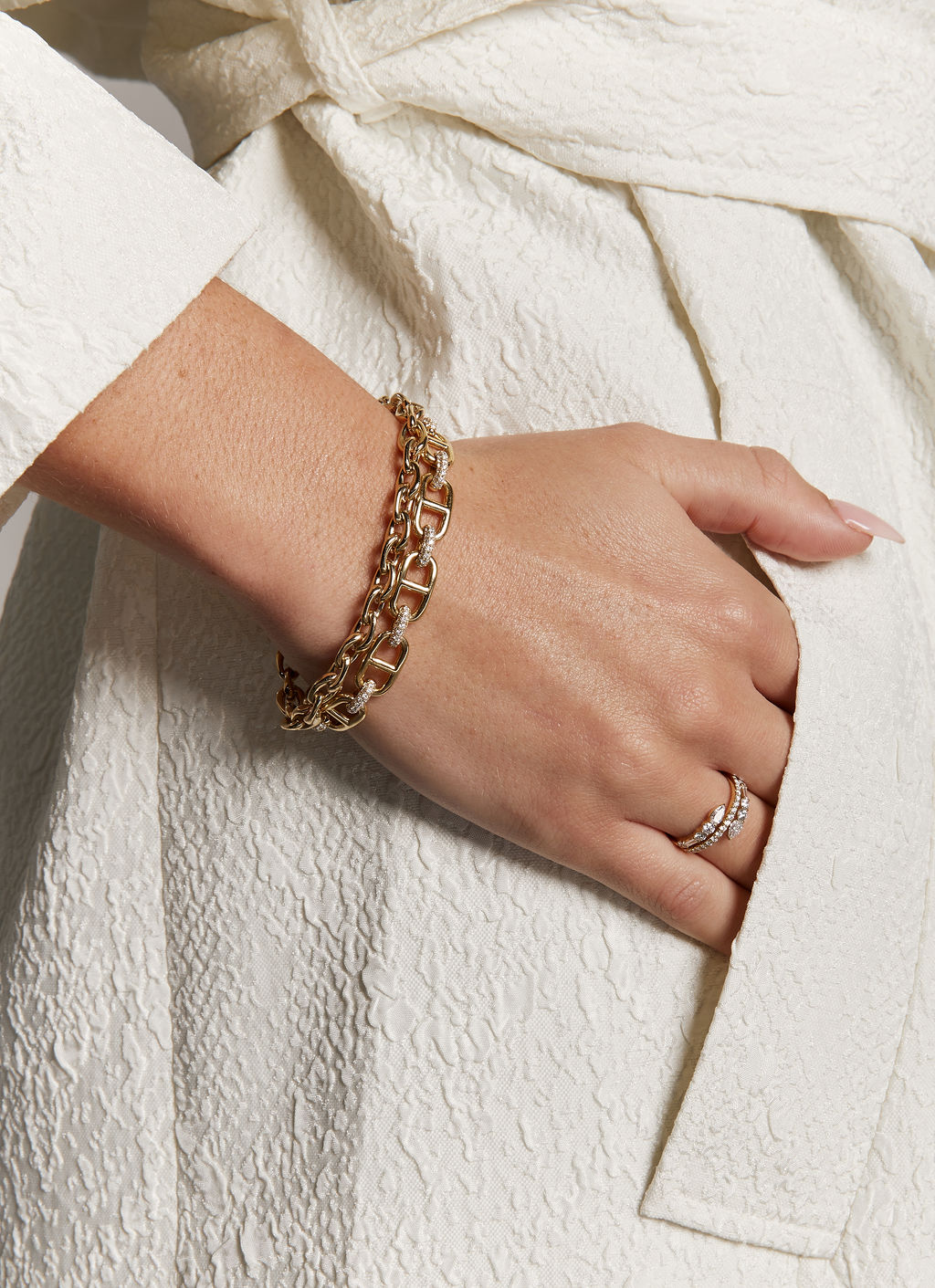 Diamond Set Gold Bracelet