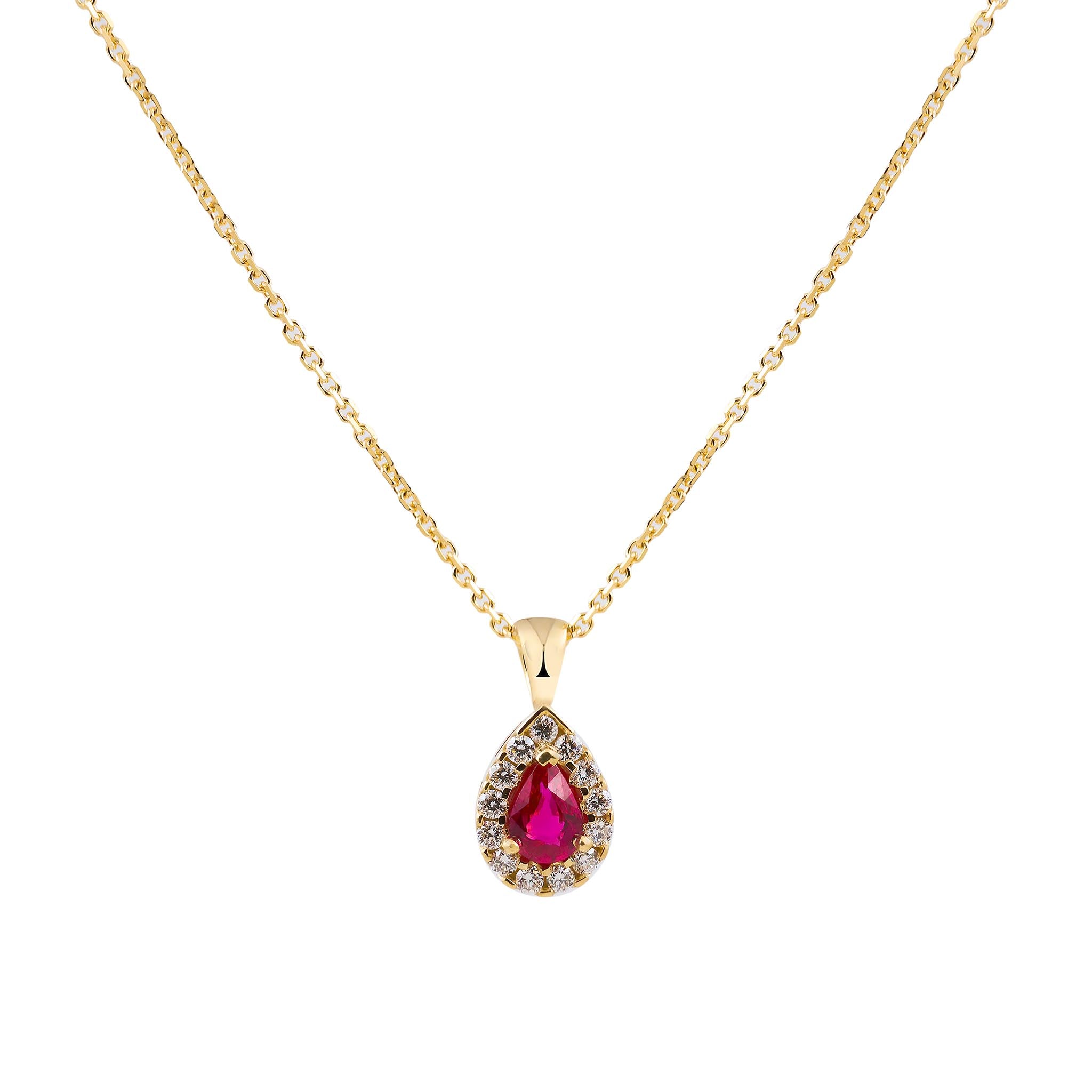 Burmese Ruby and Diamond Pendant