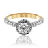 Diamond Engagement Ring with Halo and shoulder diamonds
