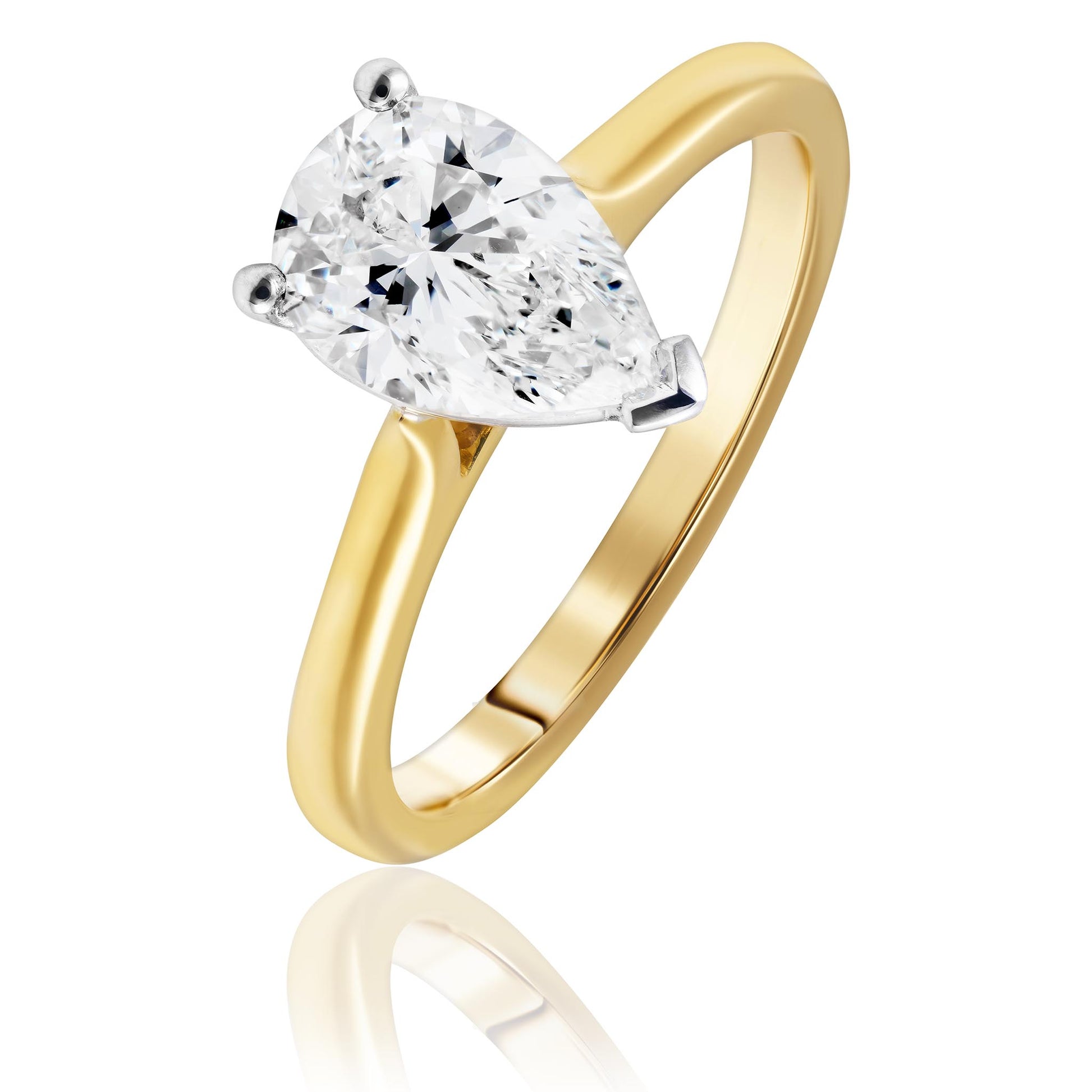 Pear cut diamond ring