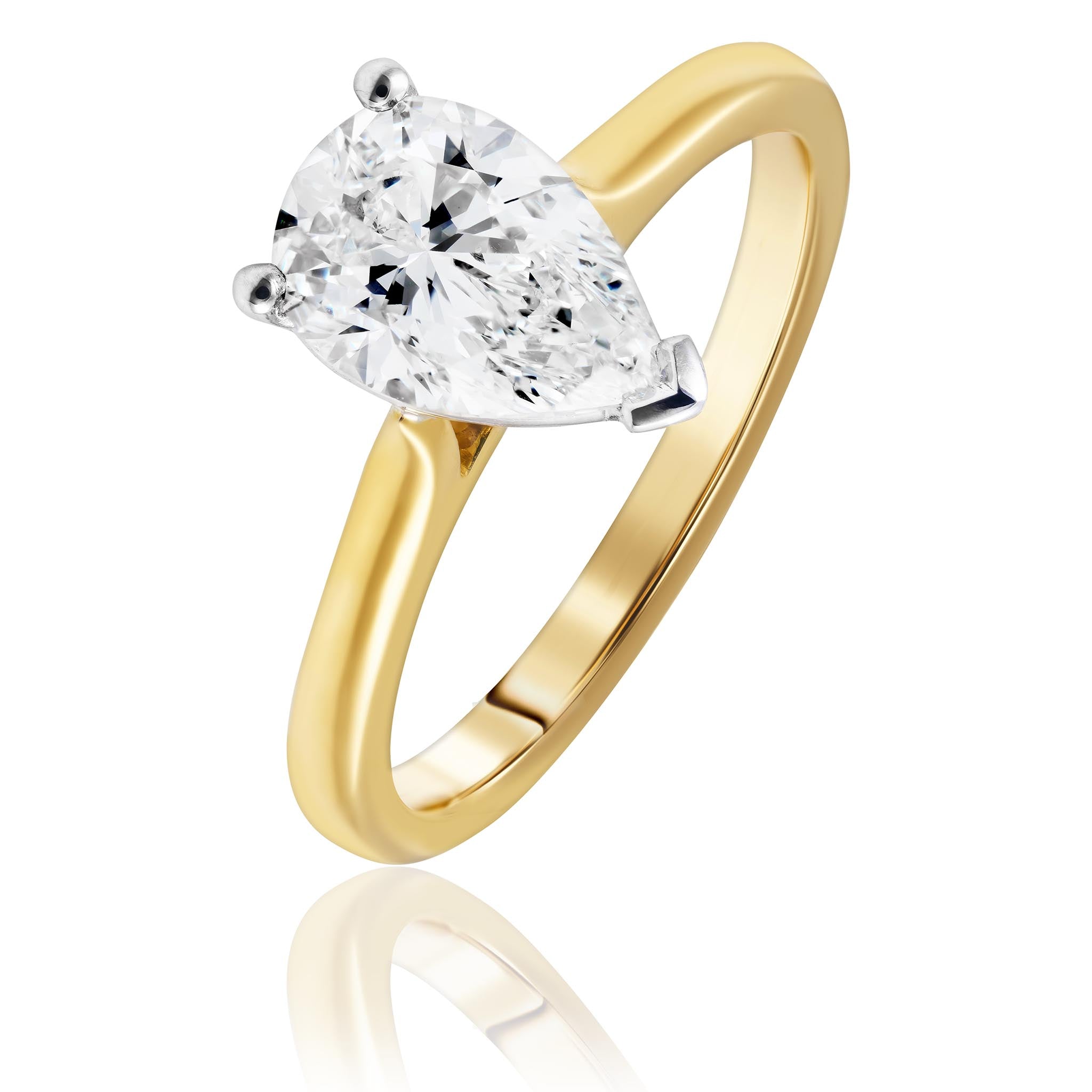 Pear cut diamond ring