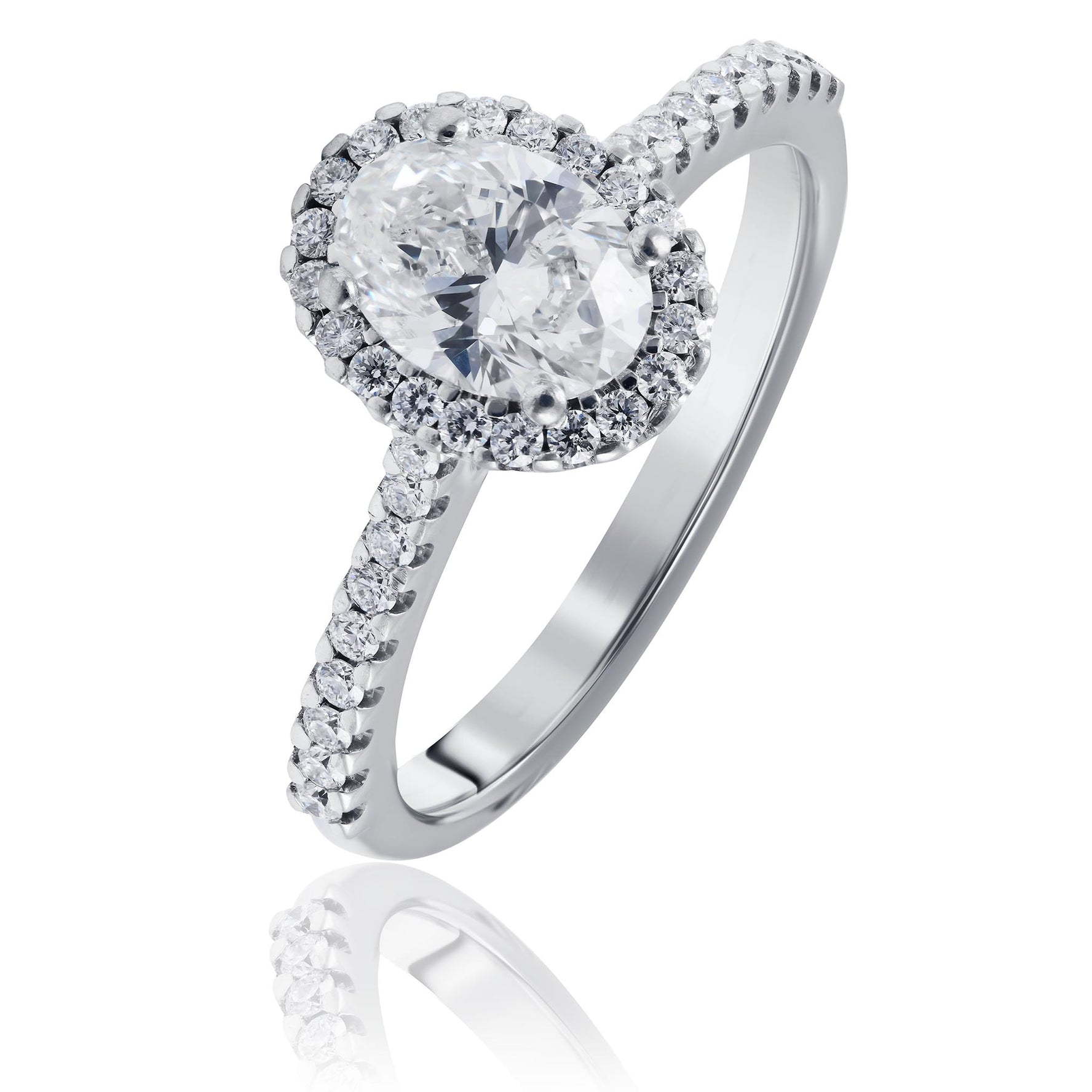 oval diamond in halo