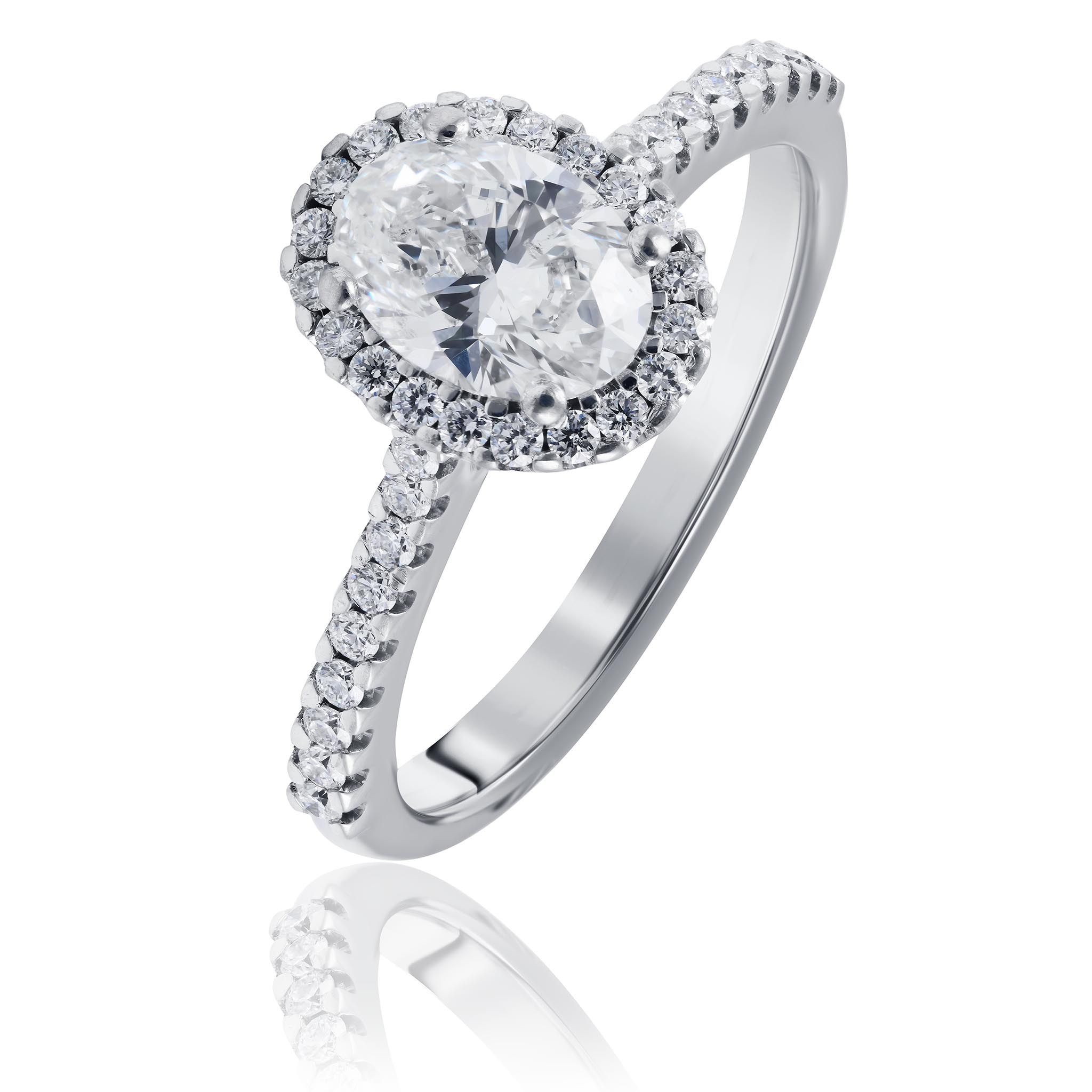 oval diamond in halo