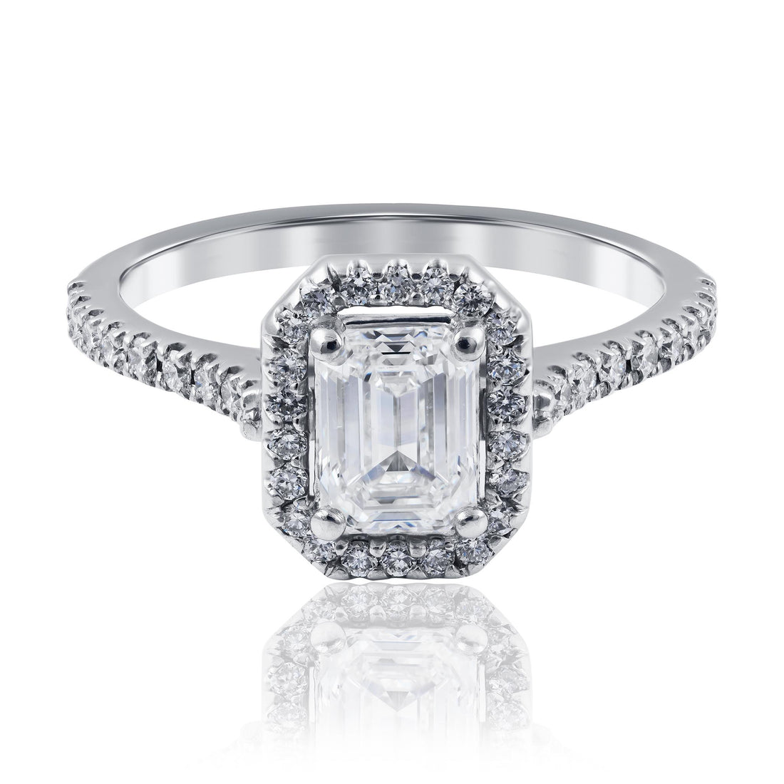 Emerald Diamond Engagement Ring