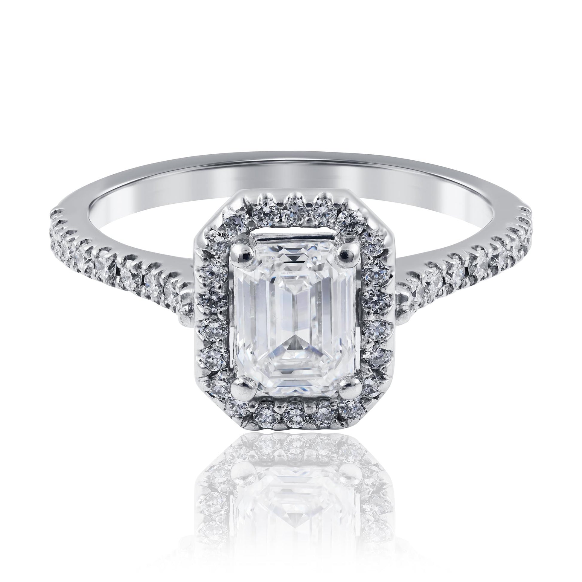 Emerald Diamond Engagement Ring