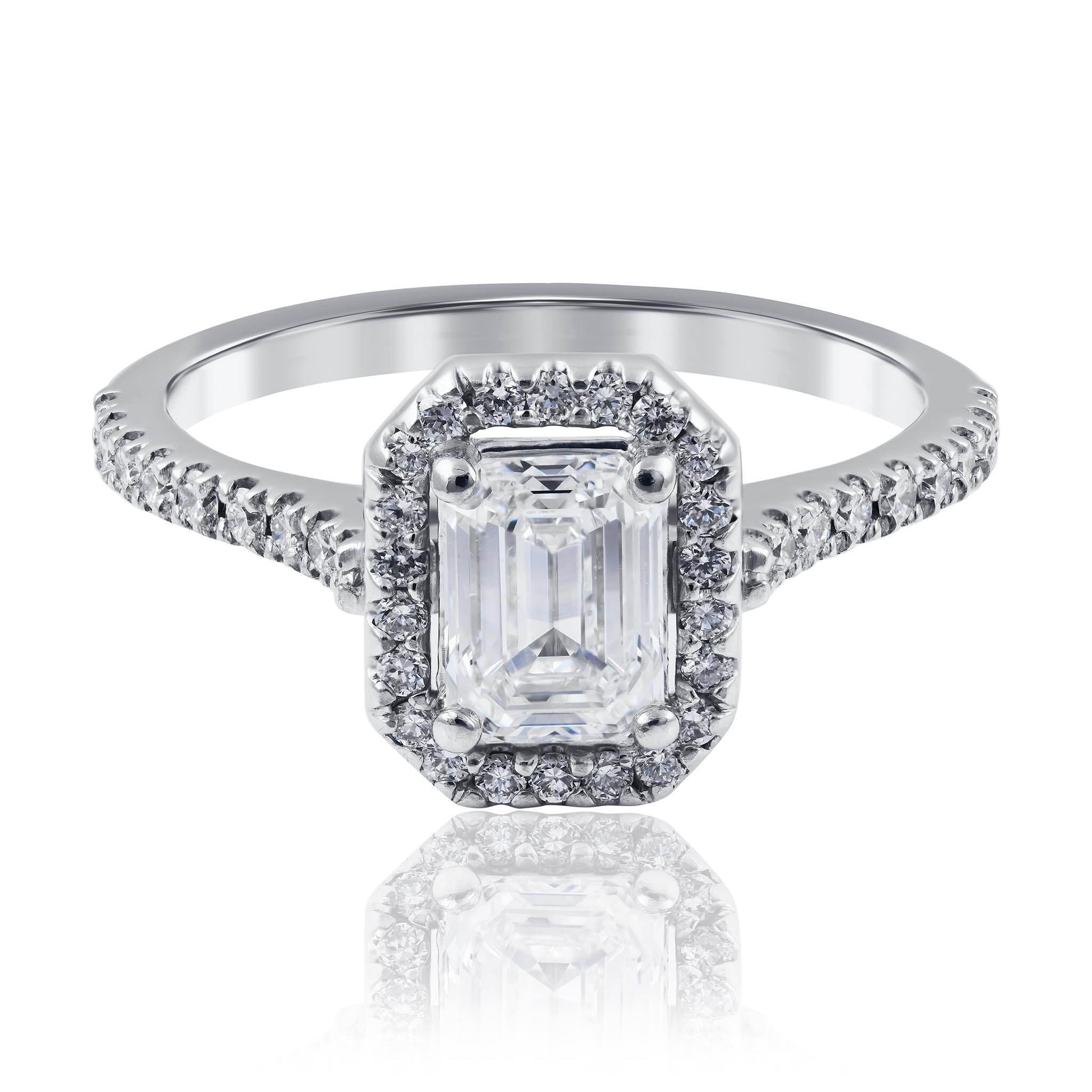 Emerald Diamond Engagement Ring