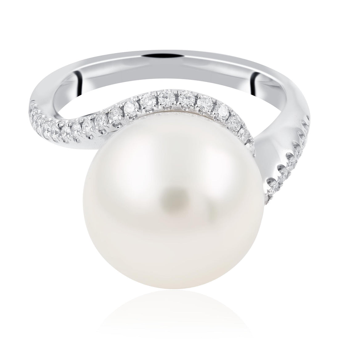 Pearl and Diamond Ring, 12mm South Sea Pearl