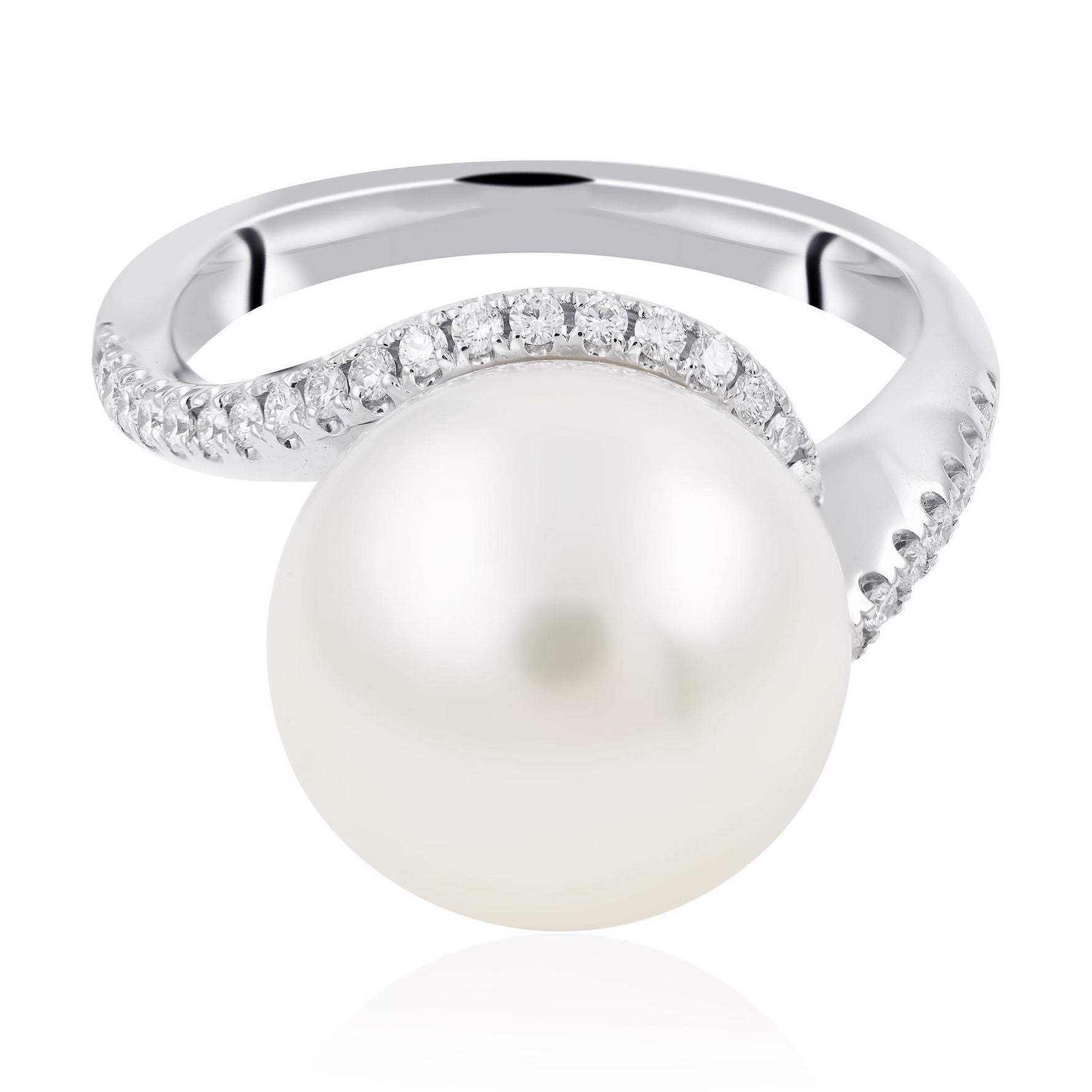 Pearl and Diamond Ring, 12mm South Sea Pearl