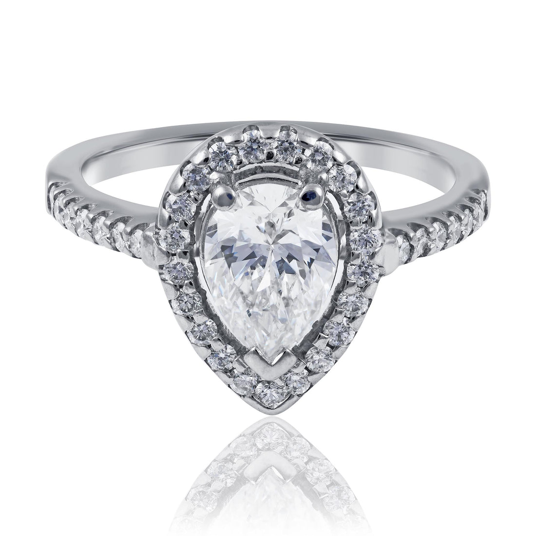 Pear cut diamond ring