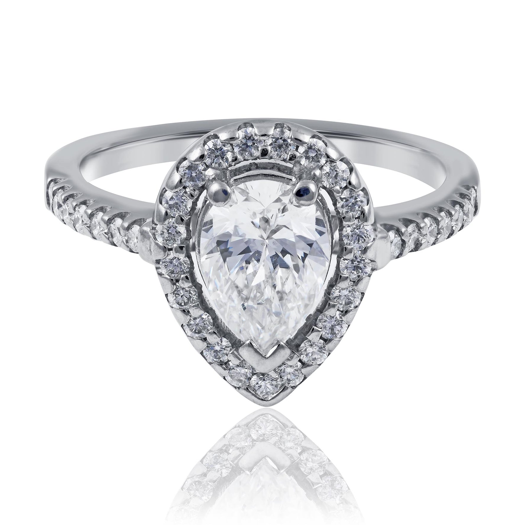 Pear cut diamond ring
