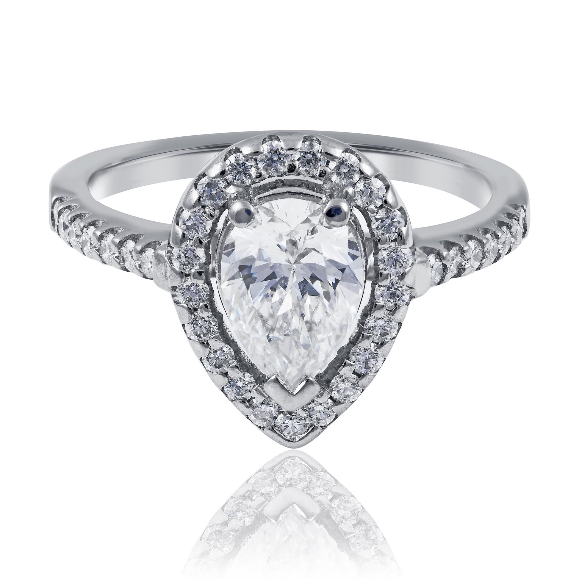Pear cut diamond ring