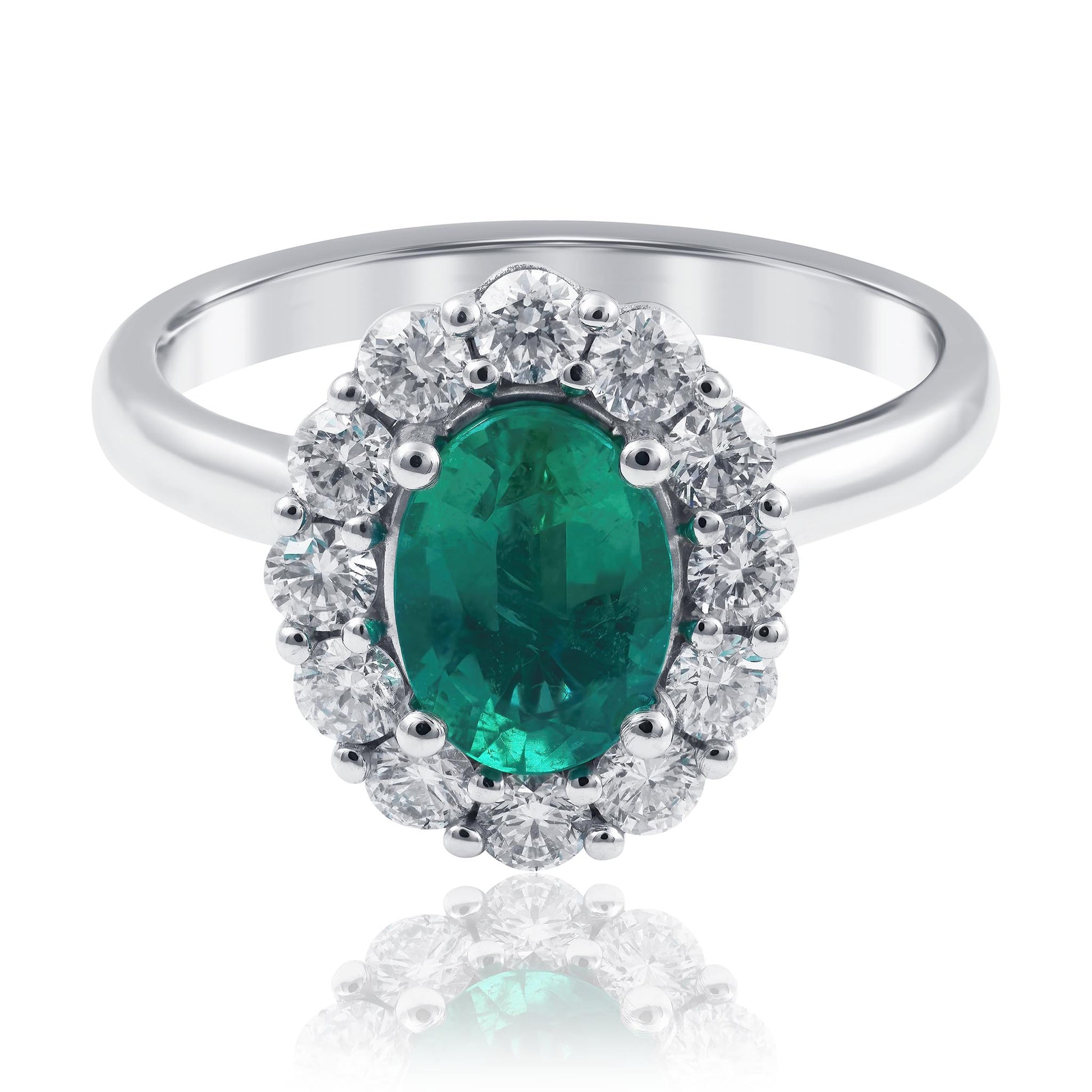 Natural Emerald and Diamond Ring