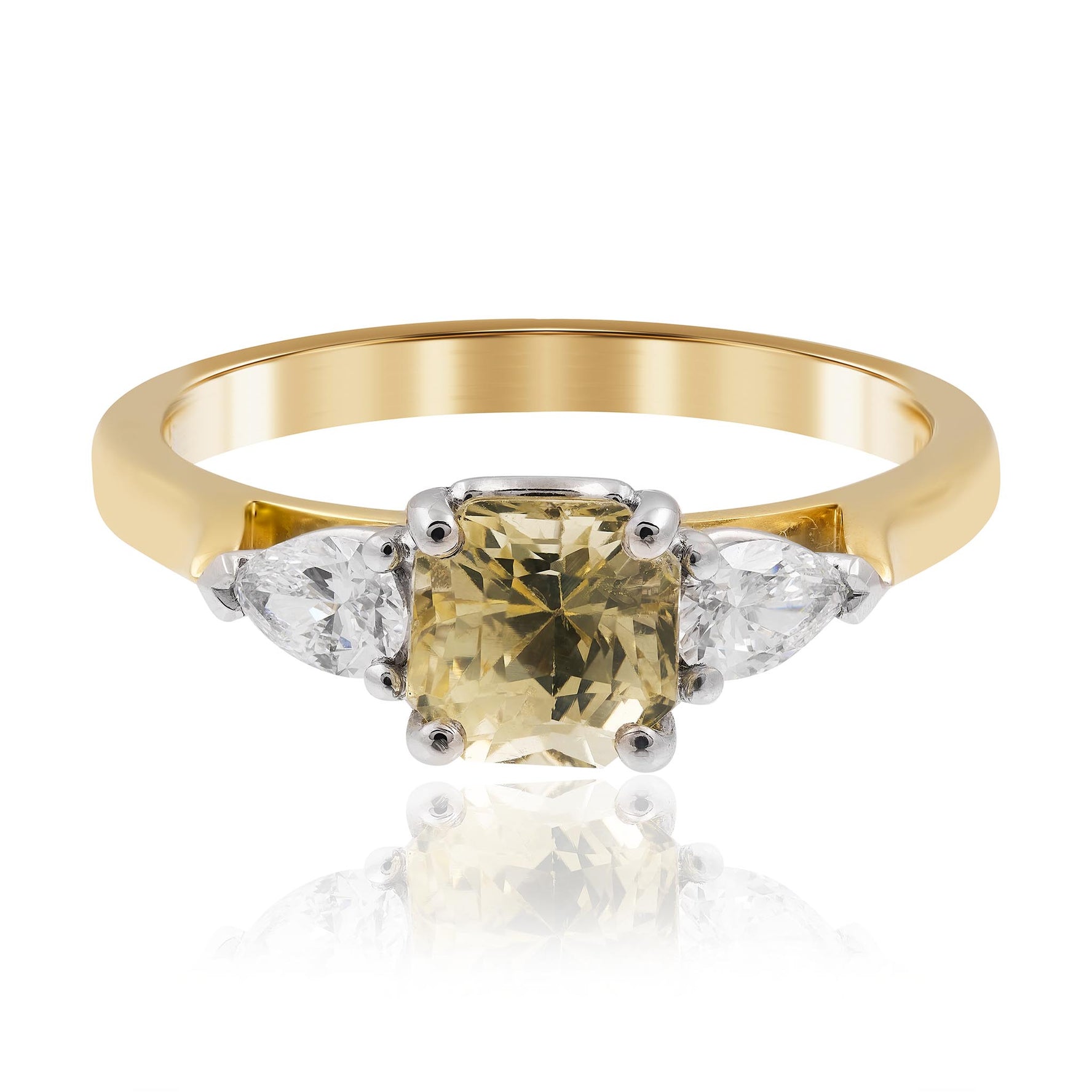 Yellow Sapphire and Diamond Ring