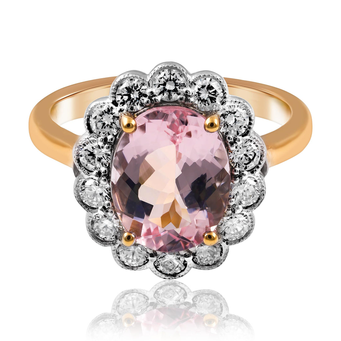 Morganite and diamond ring