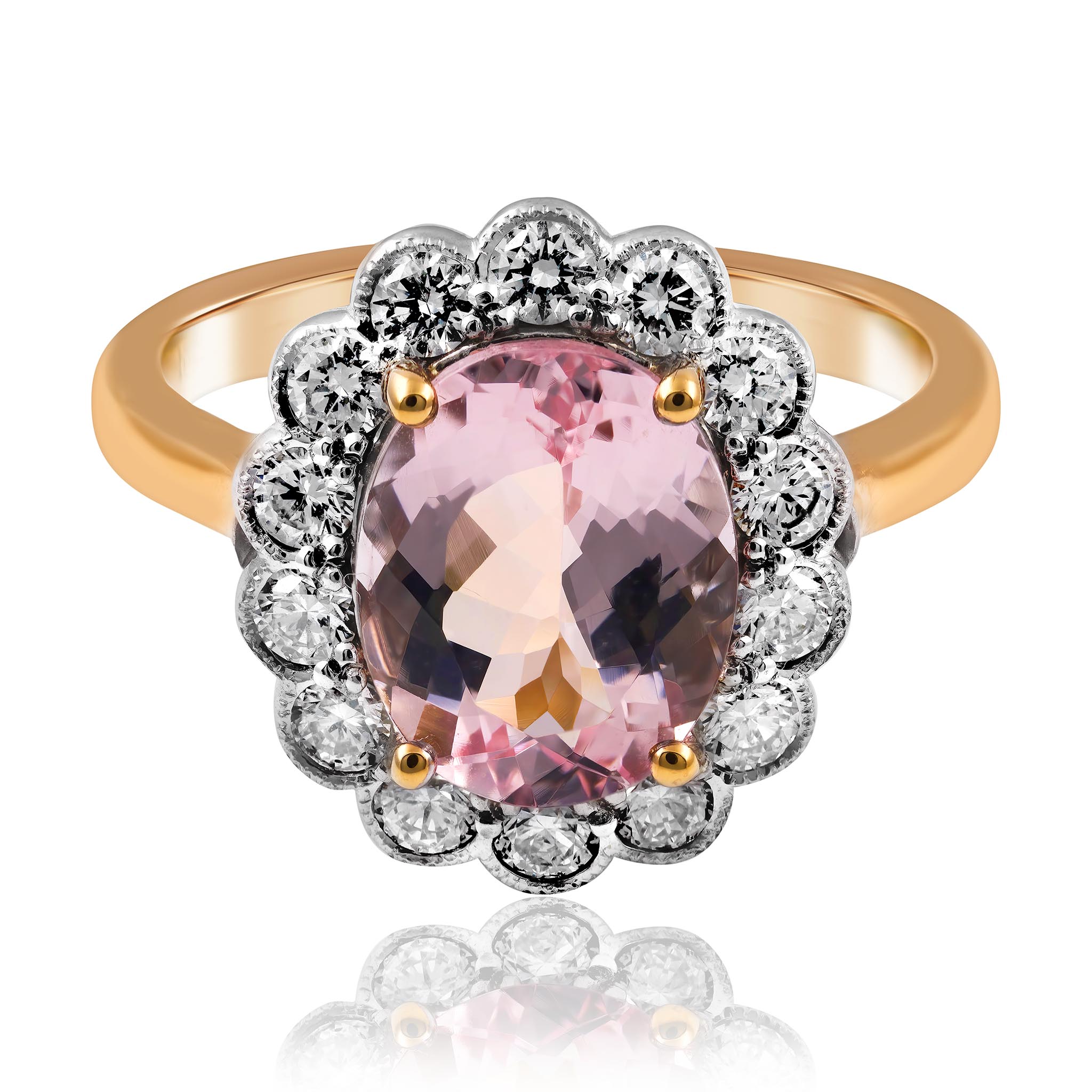 Morganite and diamond ring