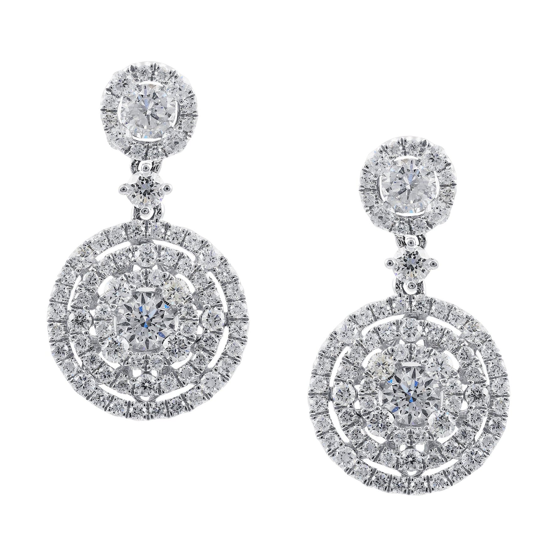 Diamond Set Drop Earrings