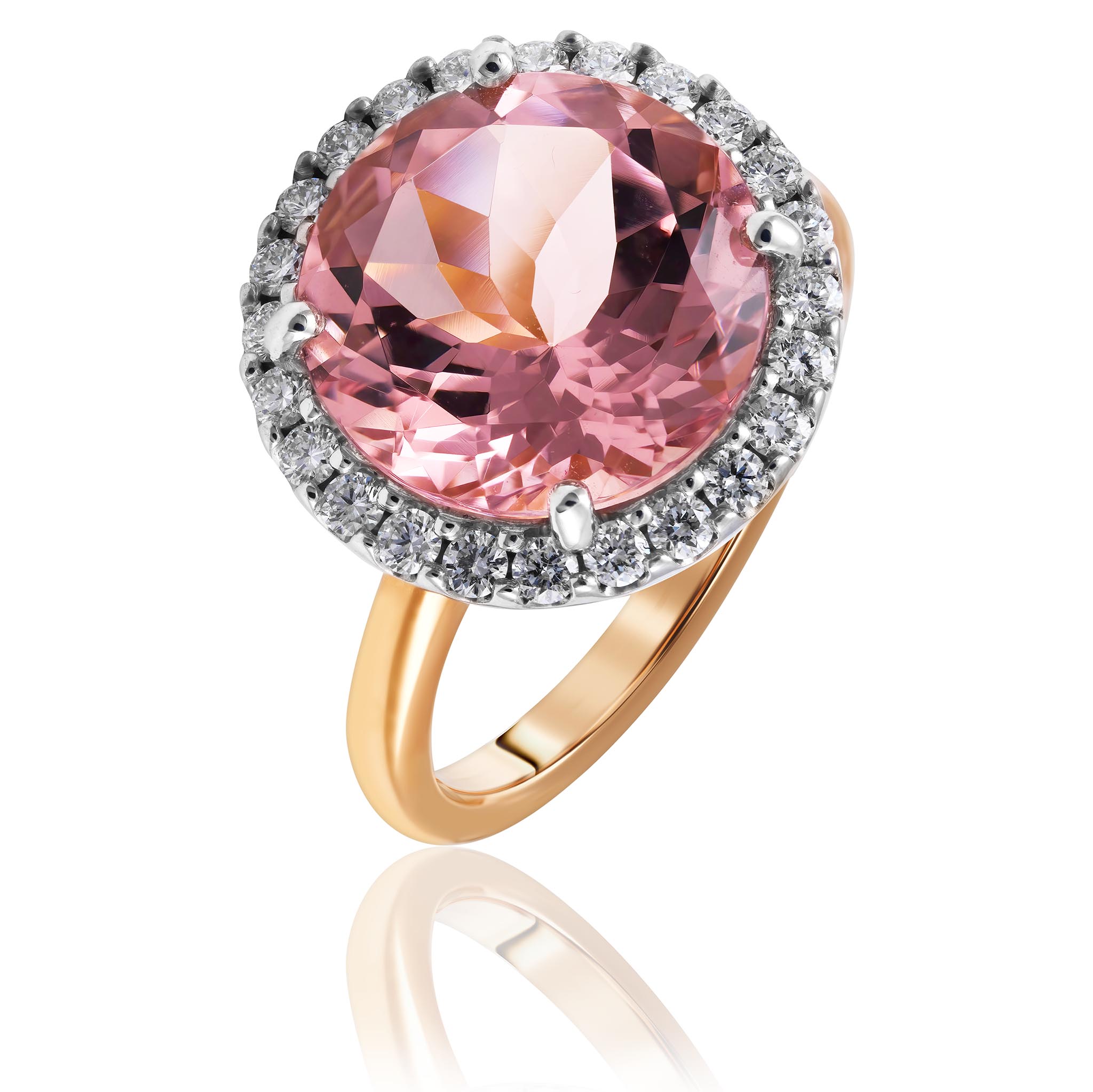 morganite and diamond ring