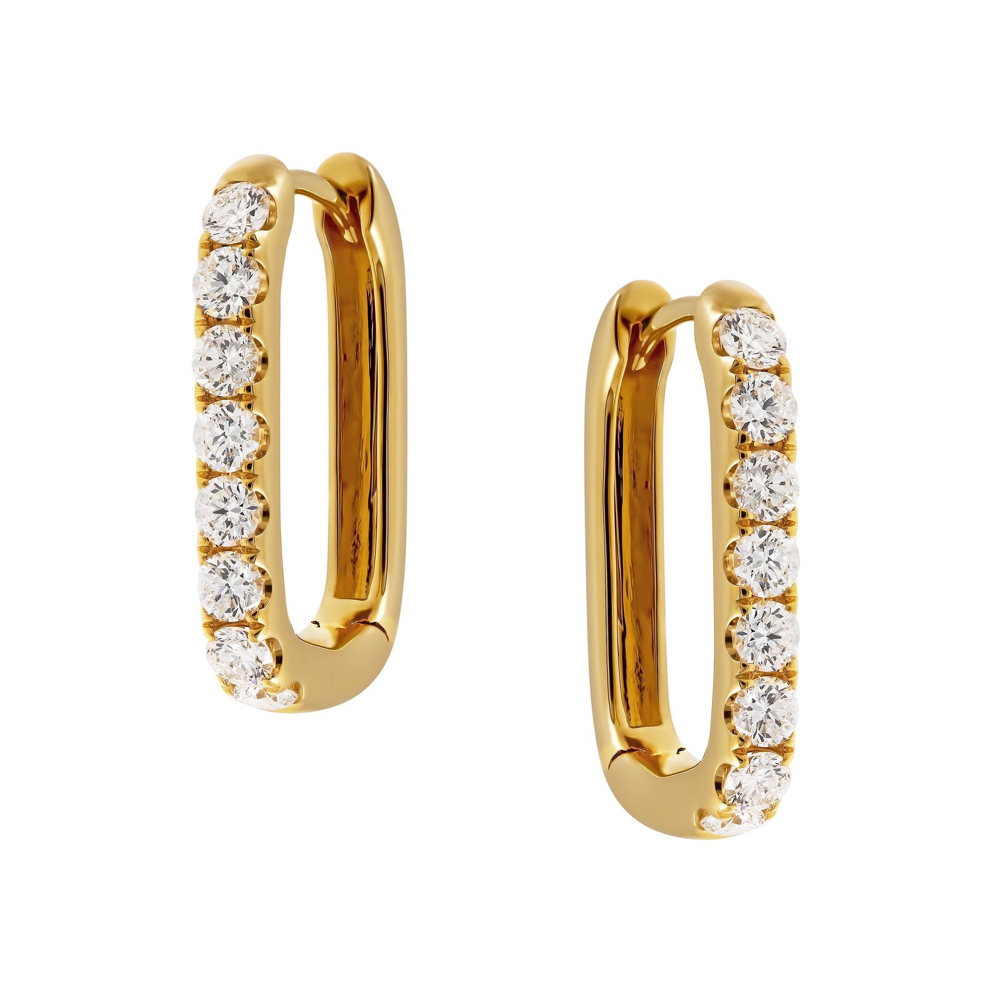 Yellow Gold Diamond Hoop Earrings