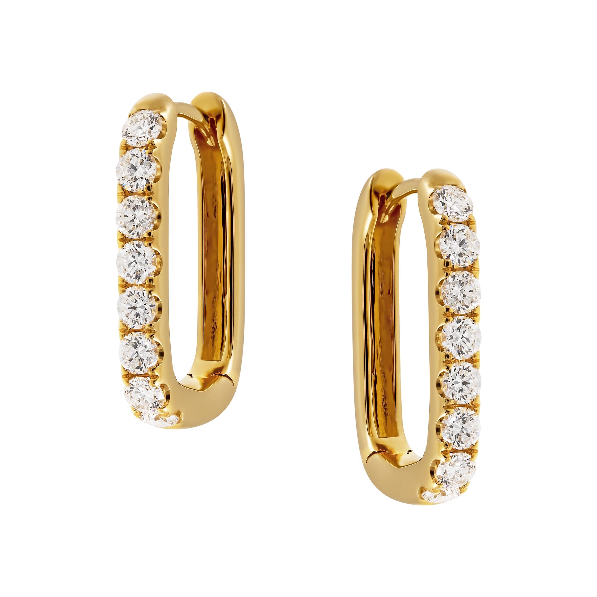 Yellow Gold Diamond Hoop Earrings
