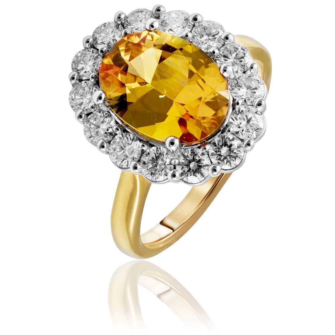 yellow sapphire and diamond ring