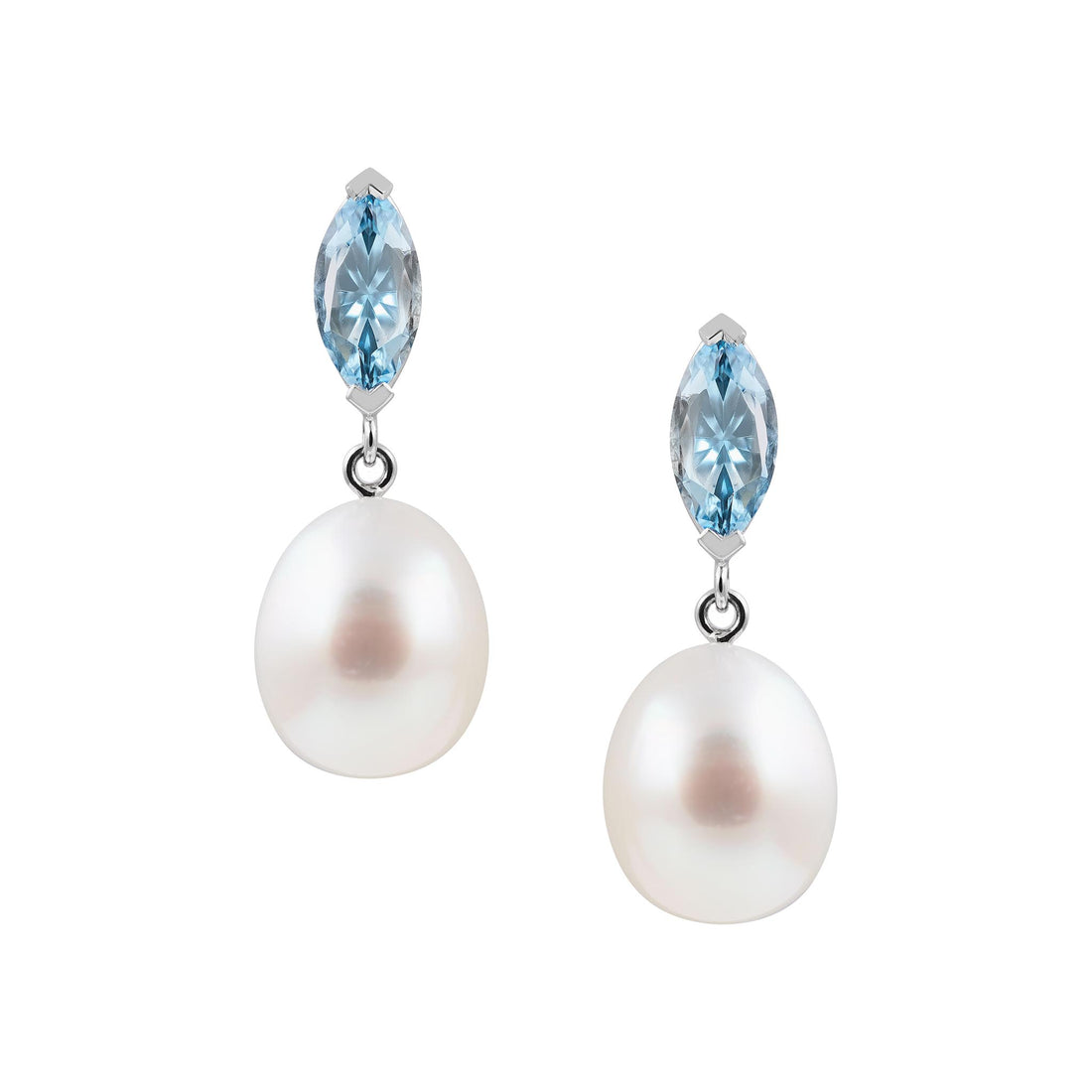 aquamarine and pearl earrings