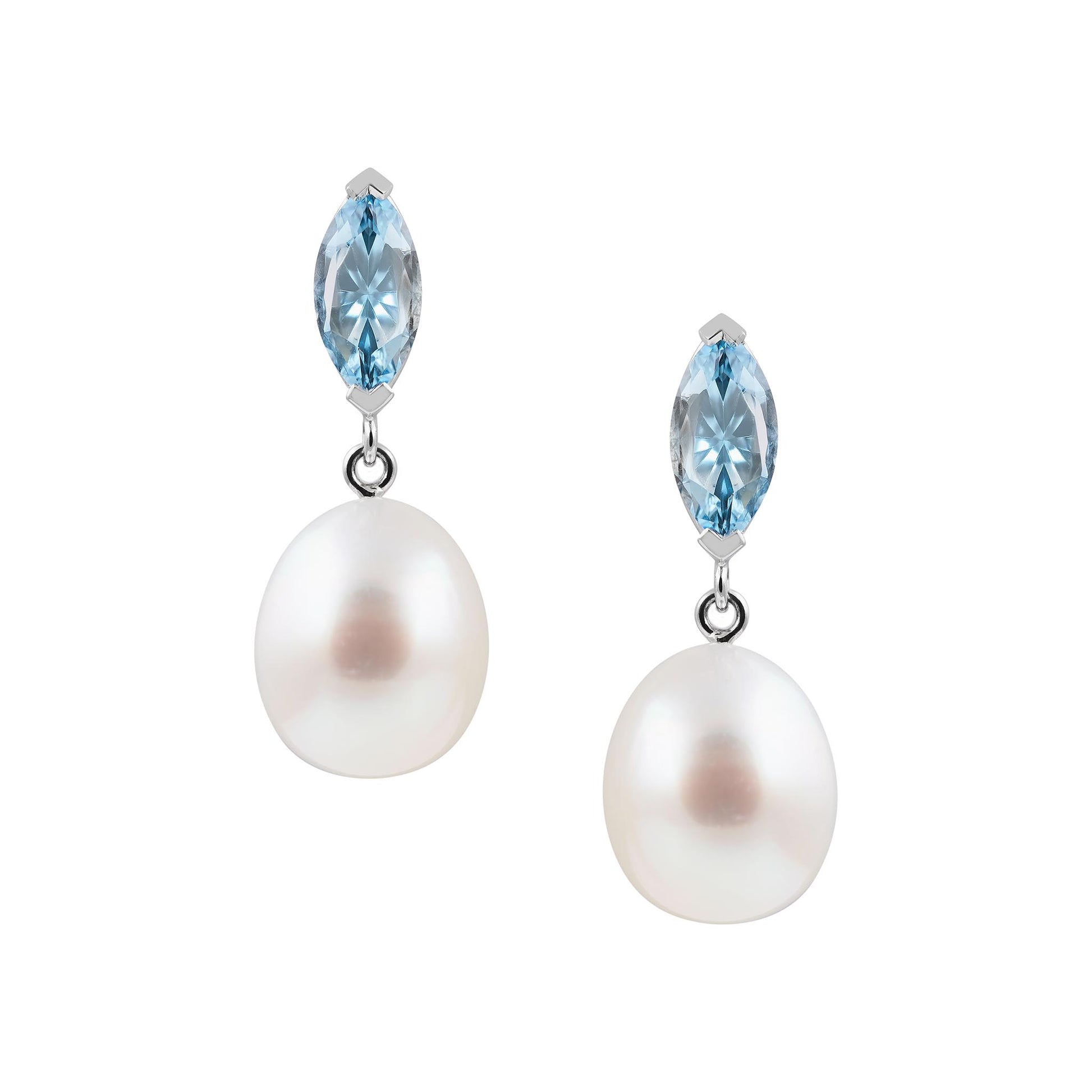 aquamarine and pearl earrings