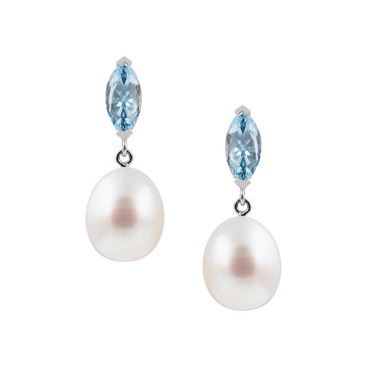 aquamarine and pearl earrings