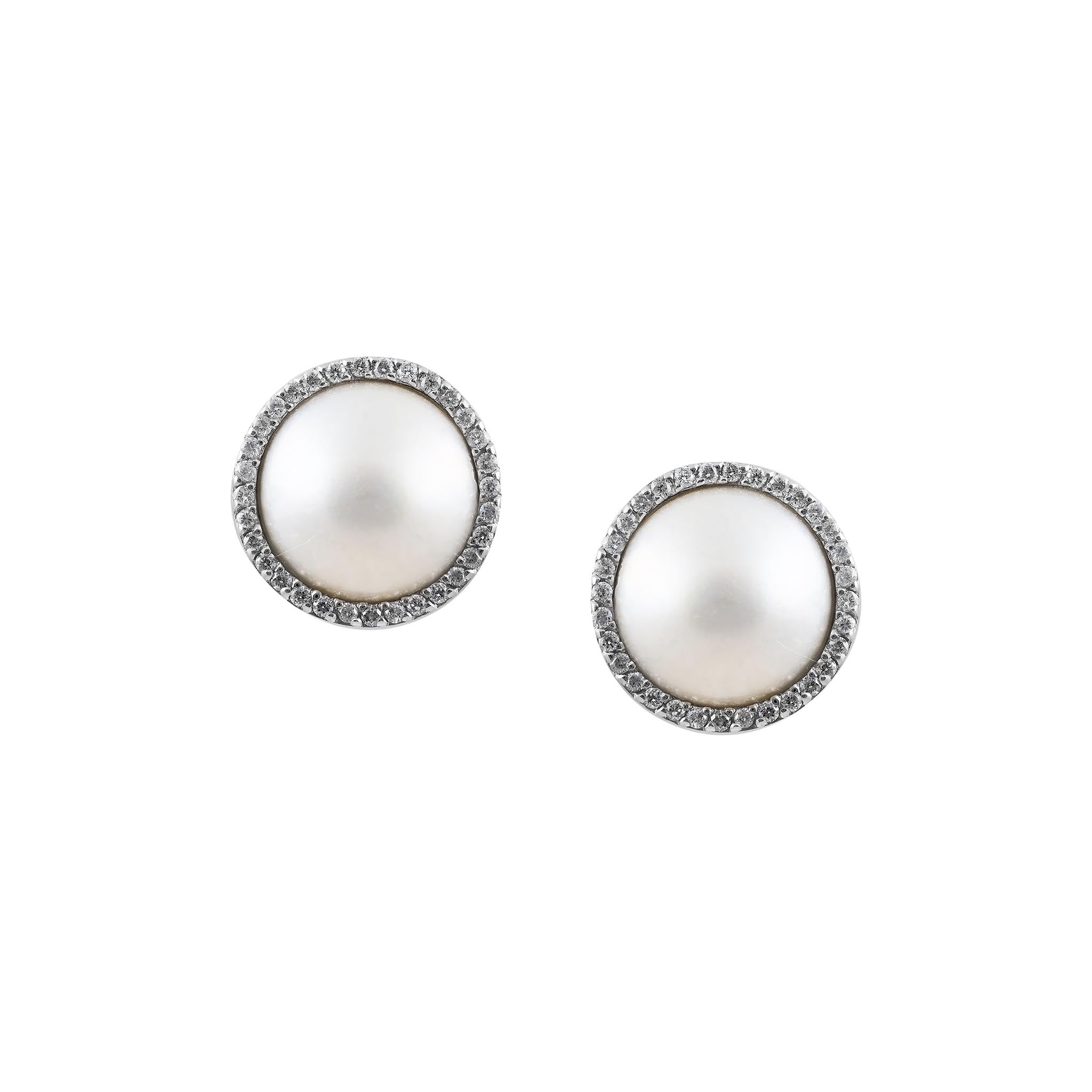 Pearl and Diamond Earrings