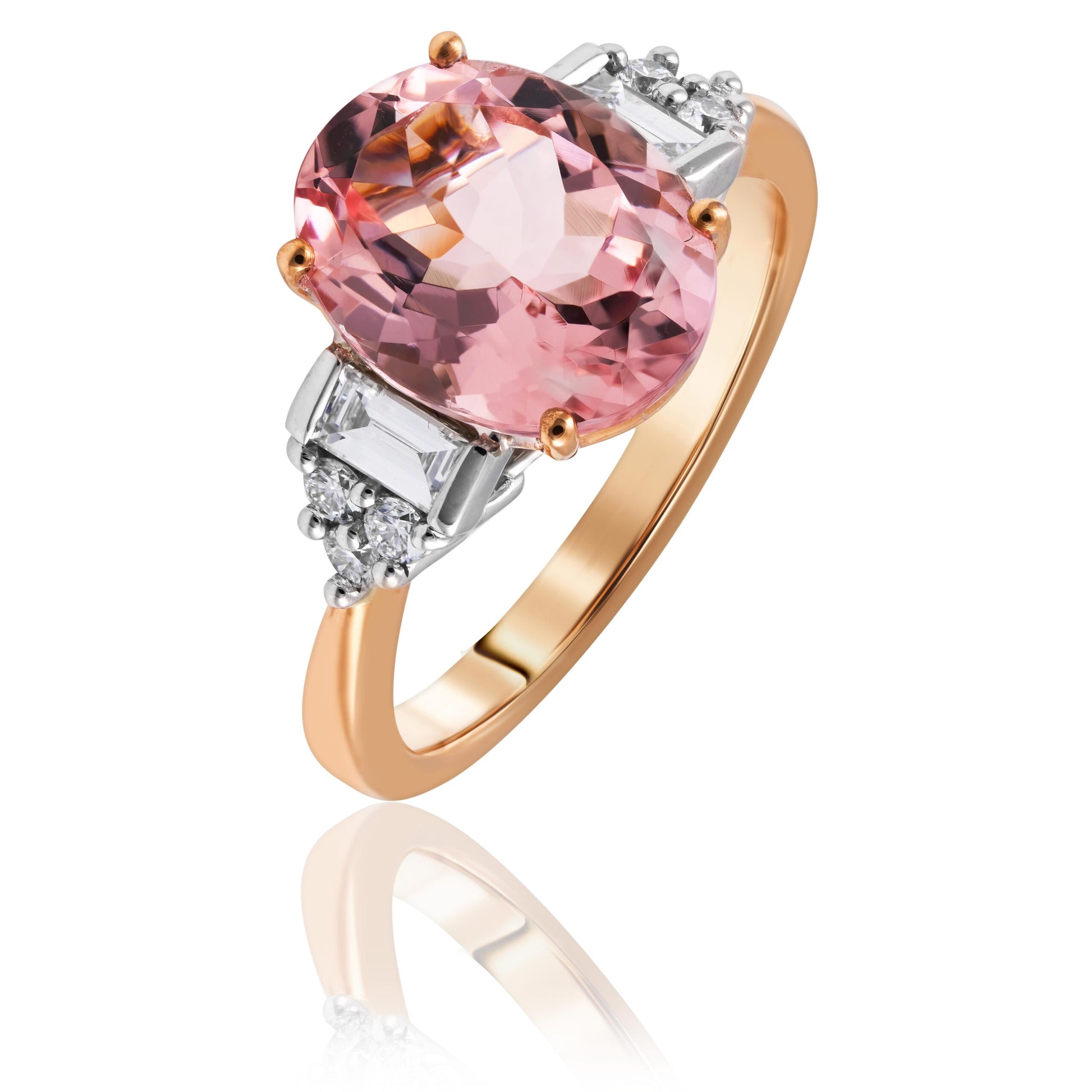 morganite and diamond ring