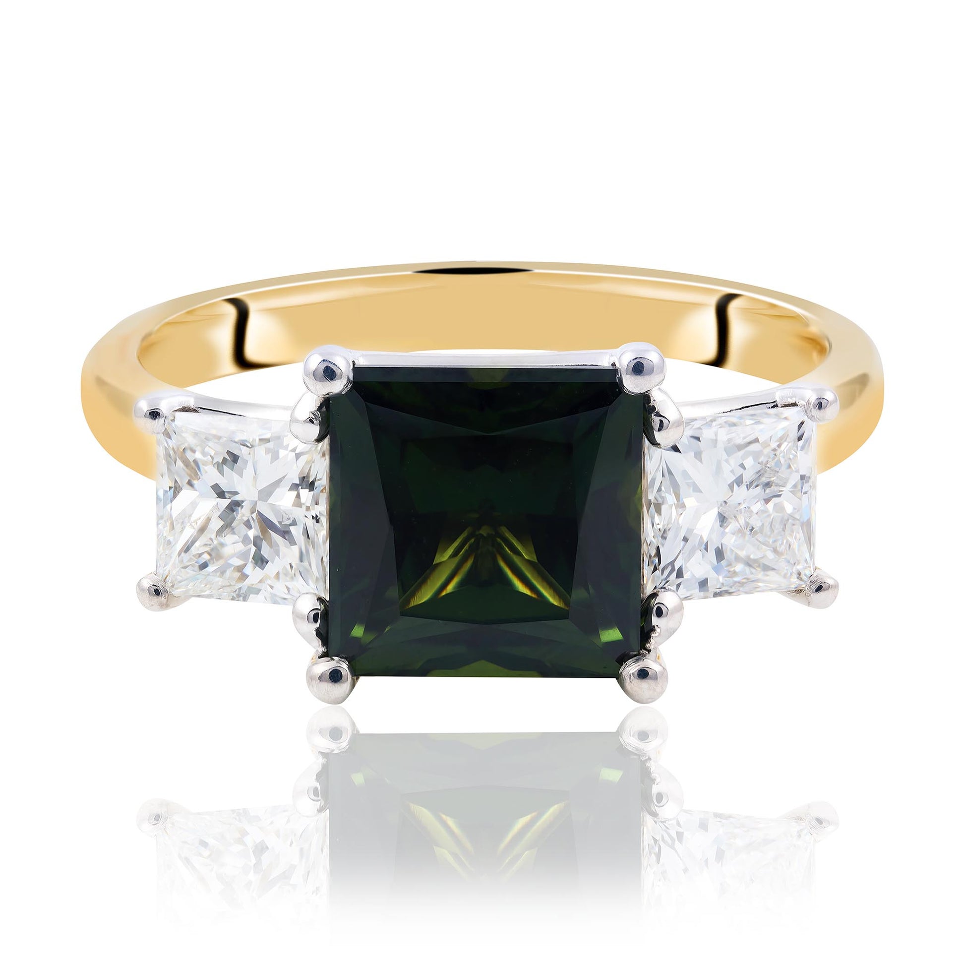 Green Sapphire Engagement Ring