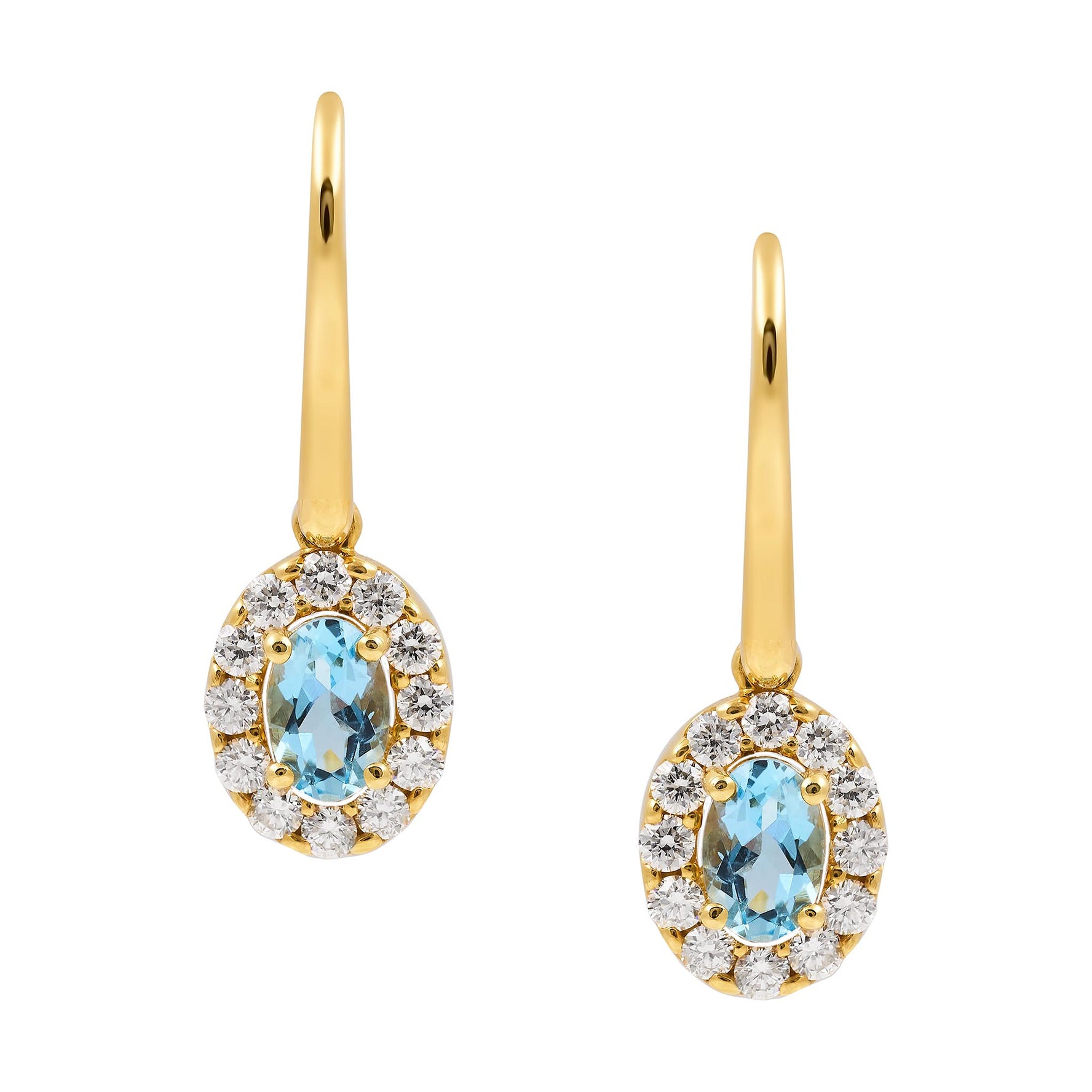 Aquamarine and Diamond Earrings