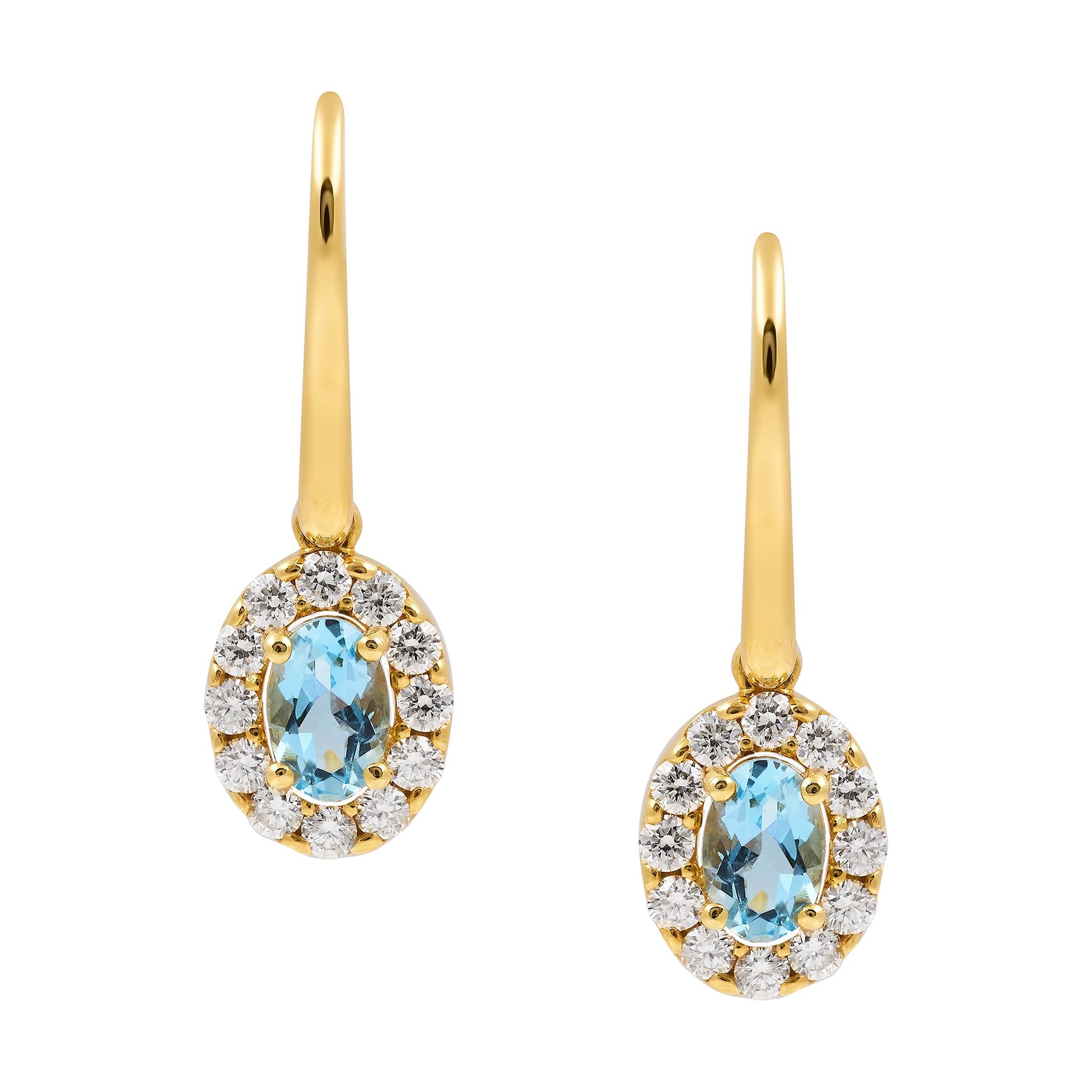 Aquamarine and Diamond Earrings