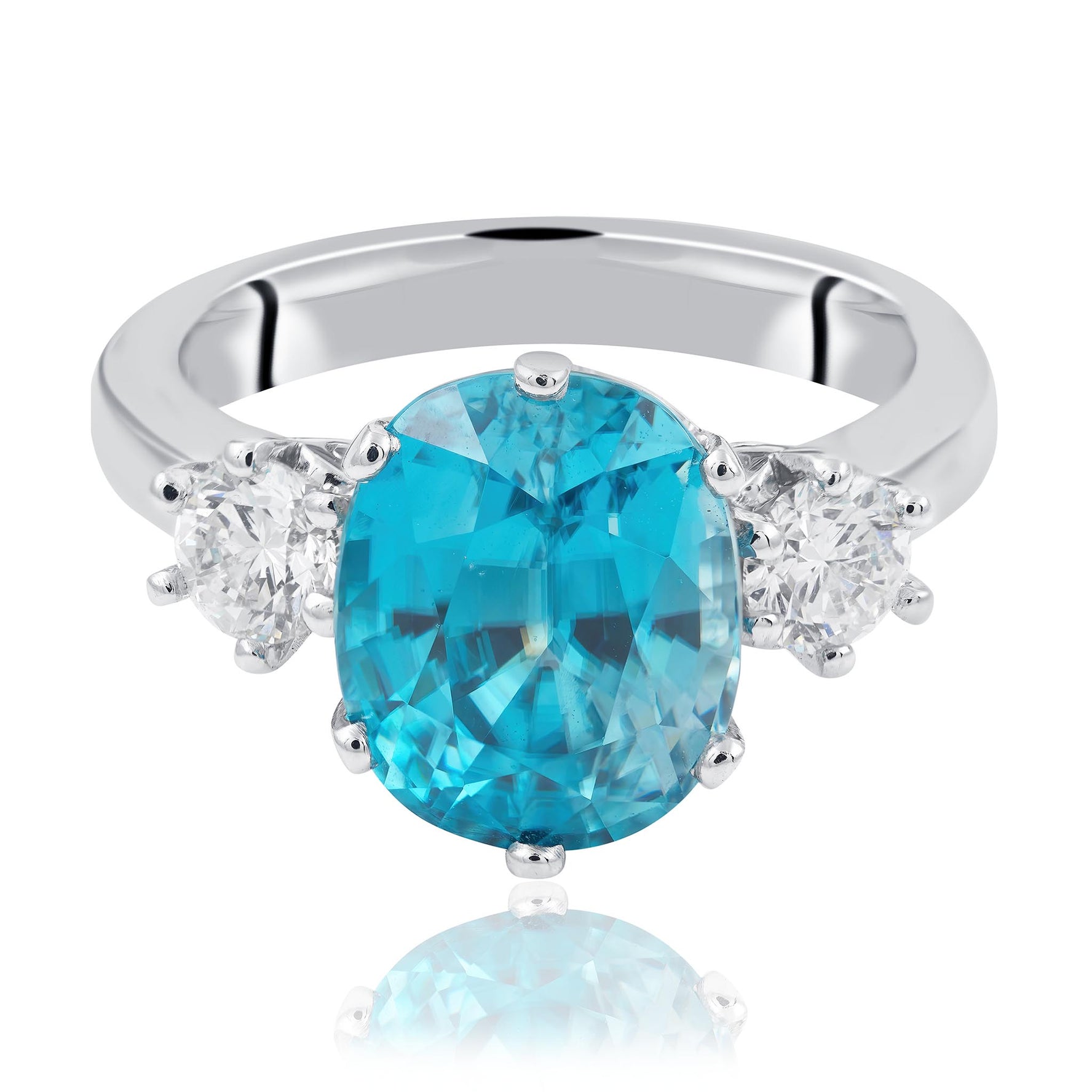 Coloured Gemstone Ring, Blue Zircon