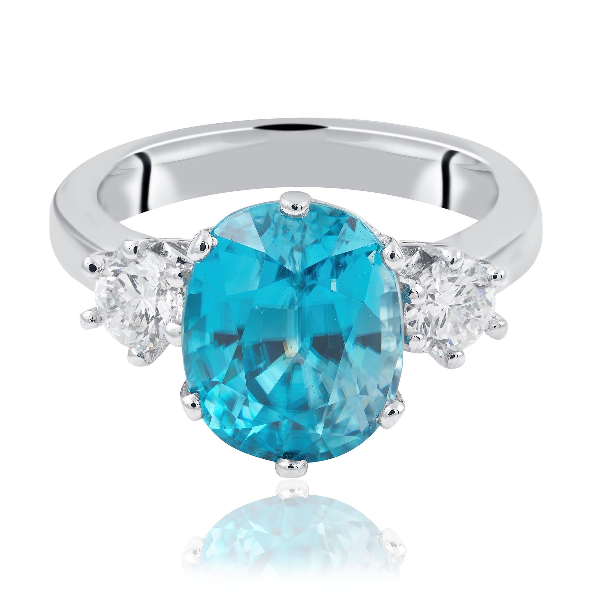 Coloured Gemstone Ring, Blue Zircon