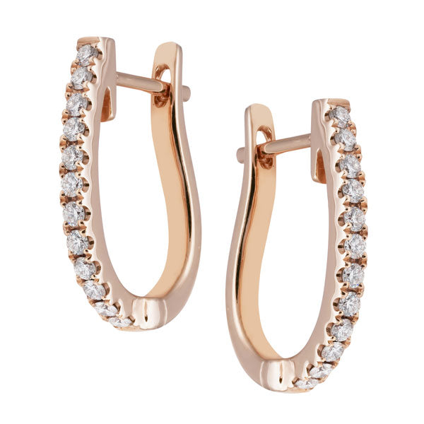 Rose Gold Diamond Hoops