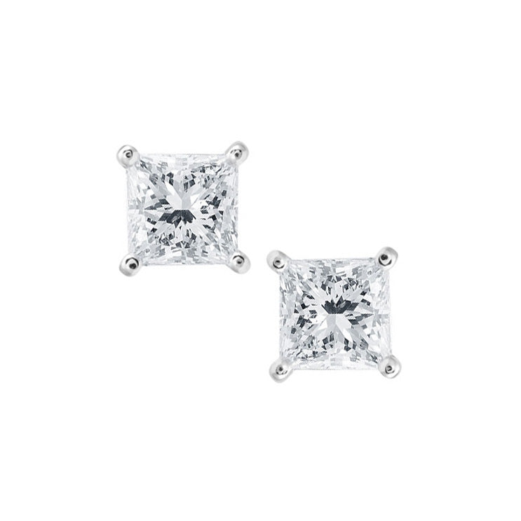 Princess Cut Diamond Stud Earrings