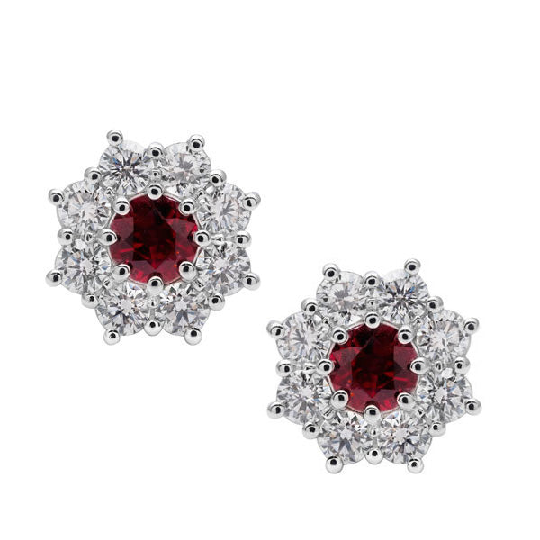 Ruby and Diamond Studs