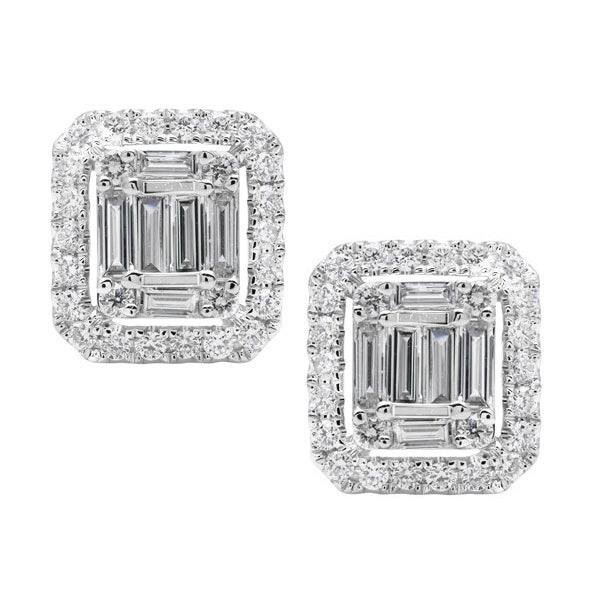 square diamond studs