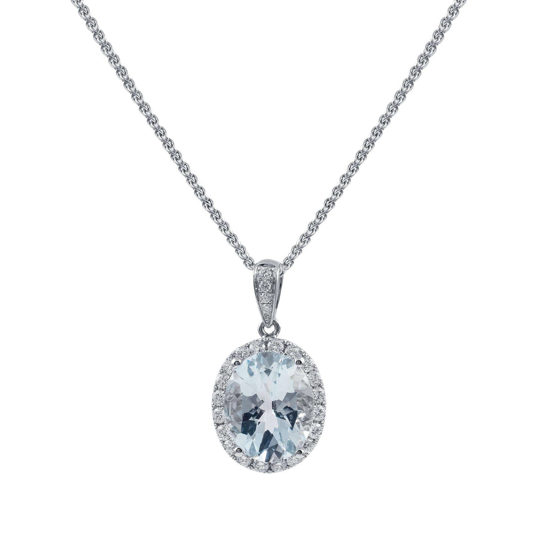 Aquamarine and Diamond Pendant
