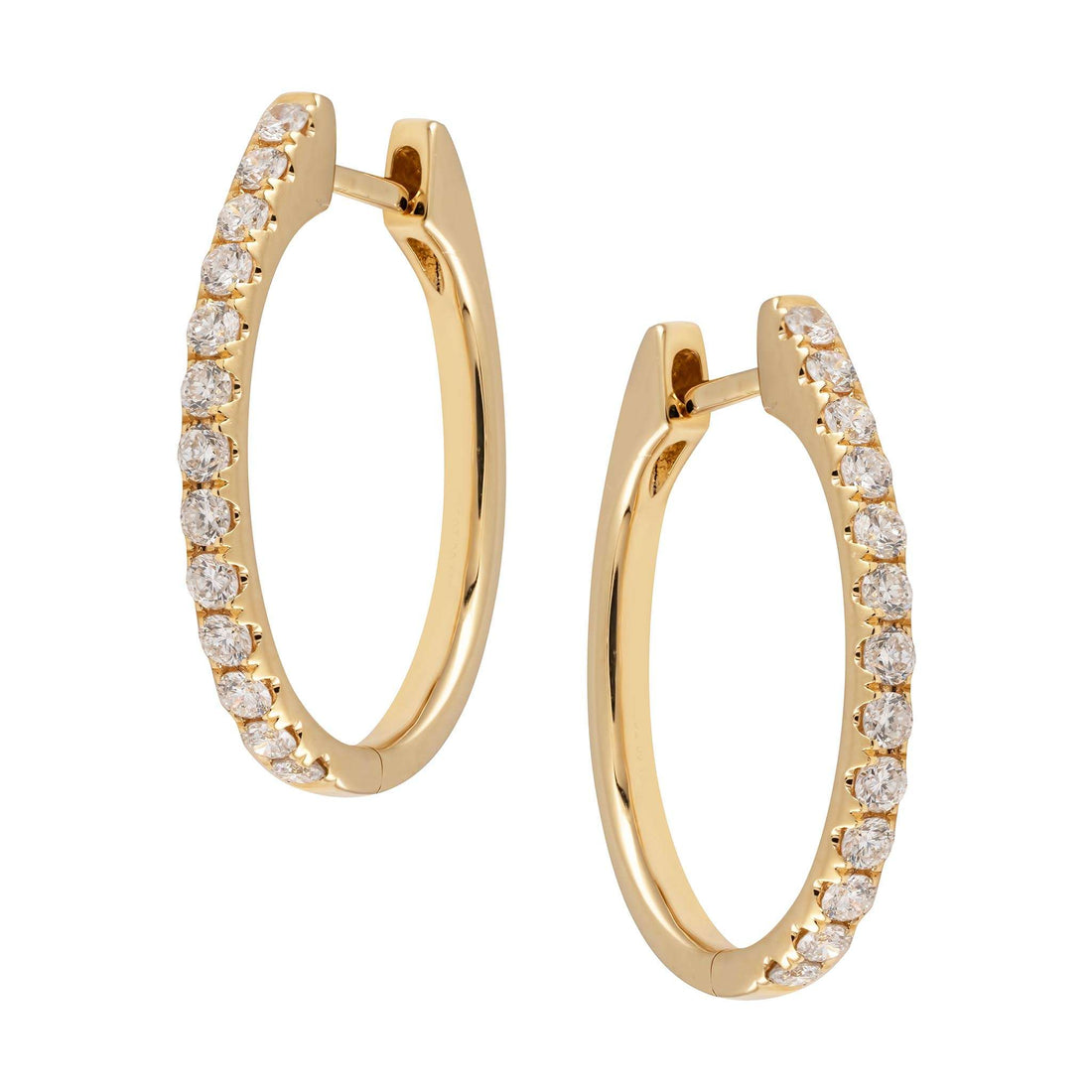 Yellow Gold Diamond Hoop Earrings